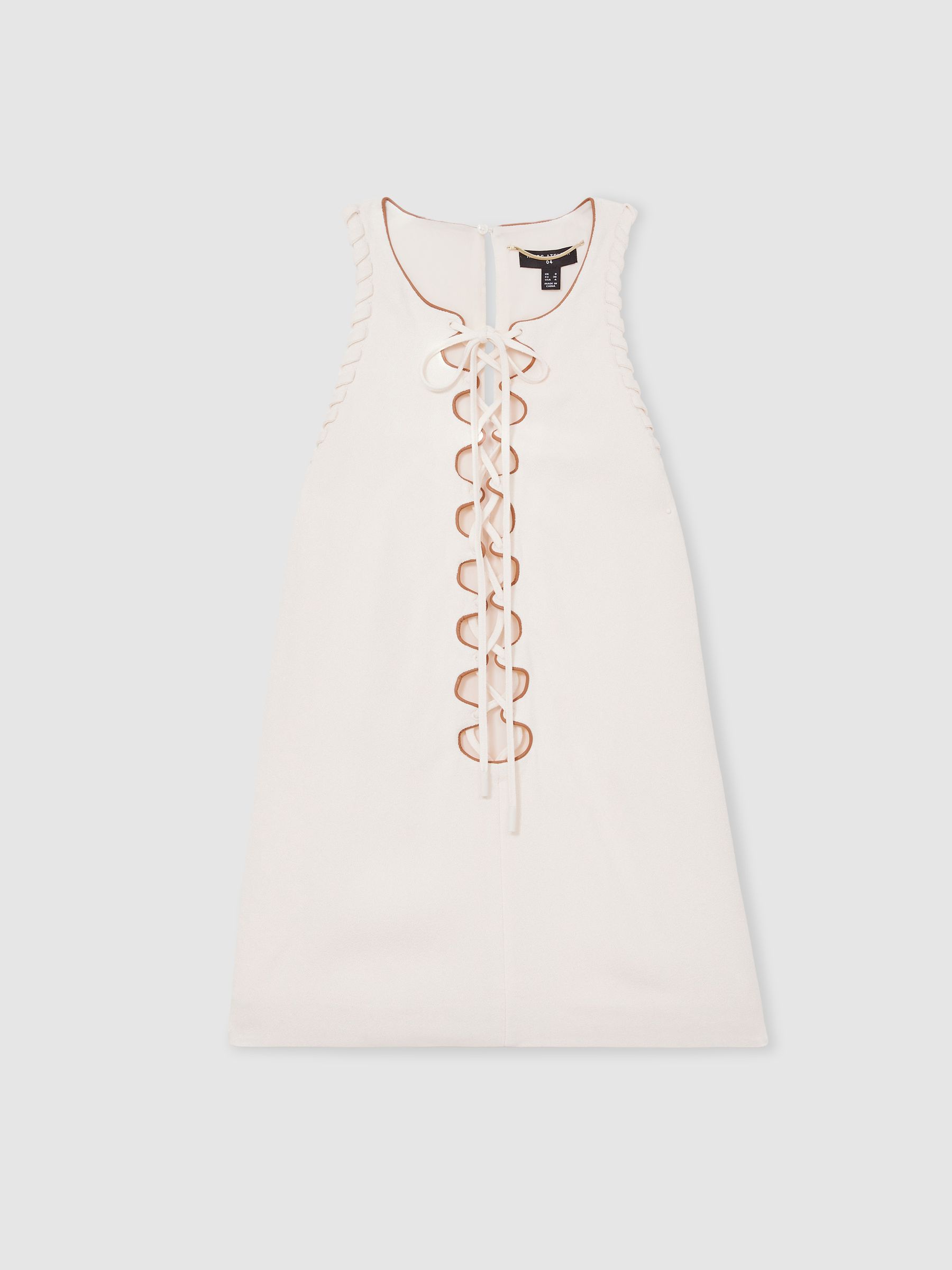 Atelier Satin-Crepe Cut-Out Top in Cream - Image 2 of 7