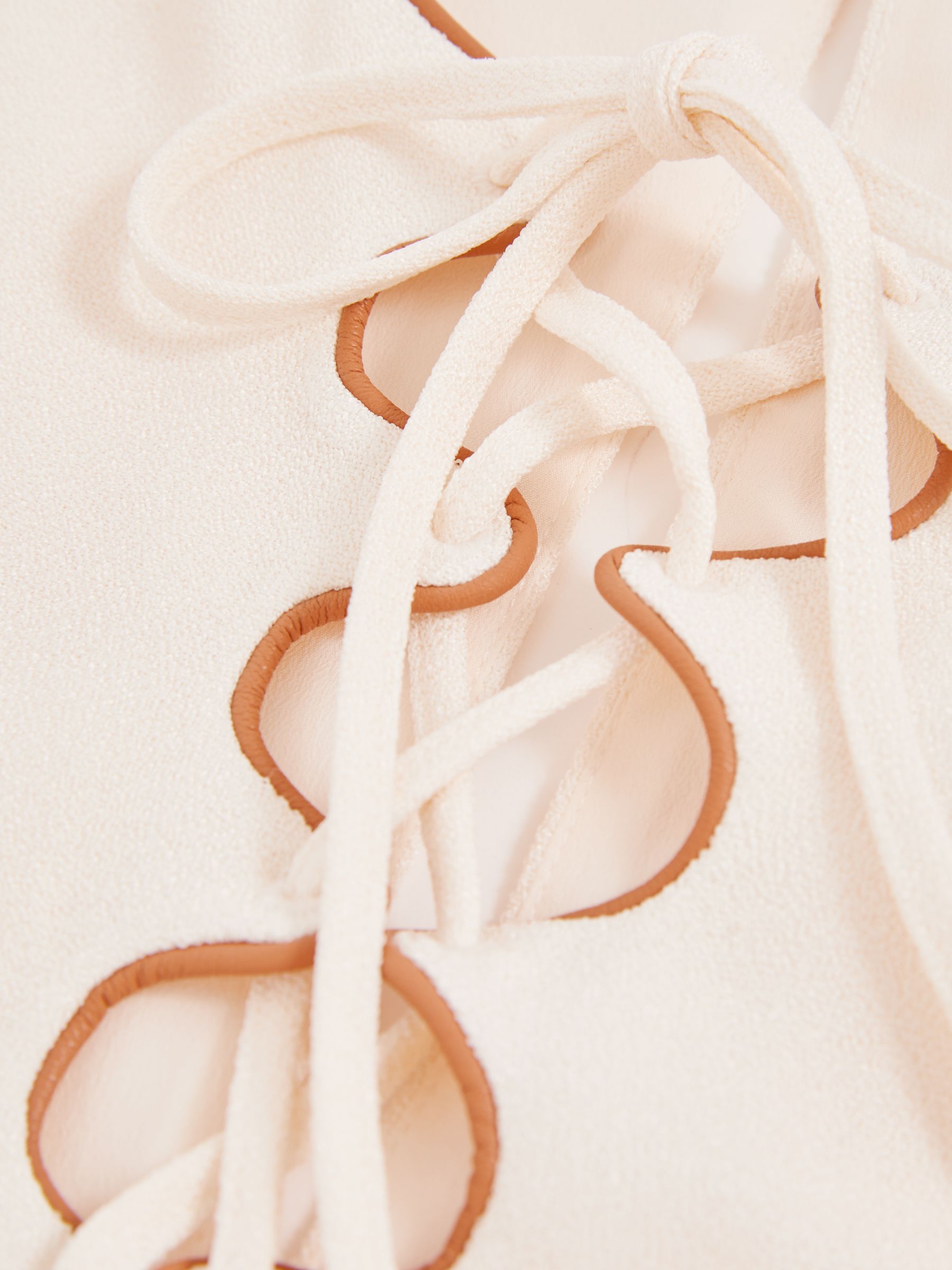 Atelier Satin-Crepe Cut-Out Top in Cream - image 2
