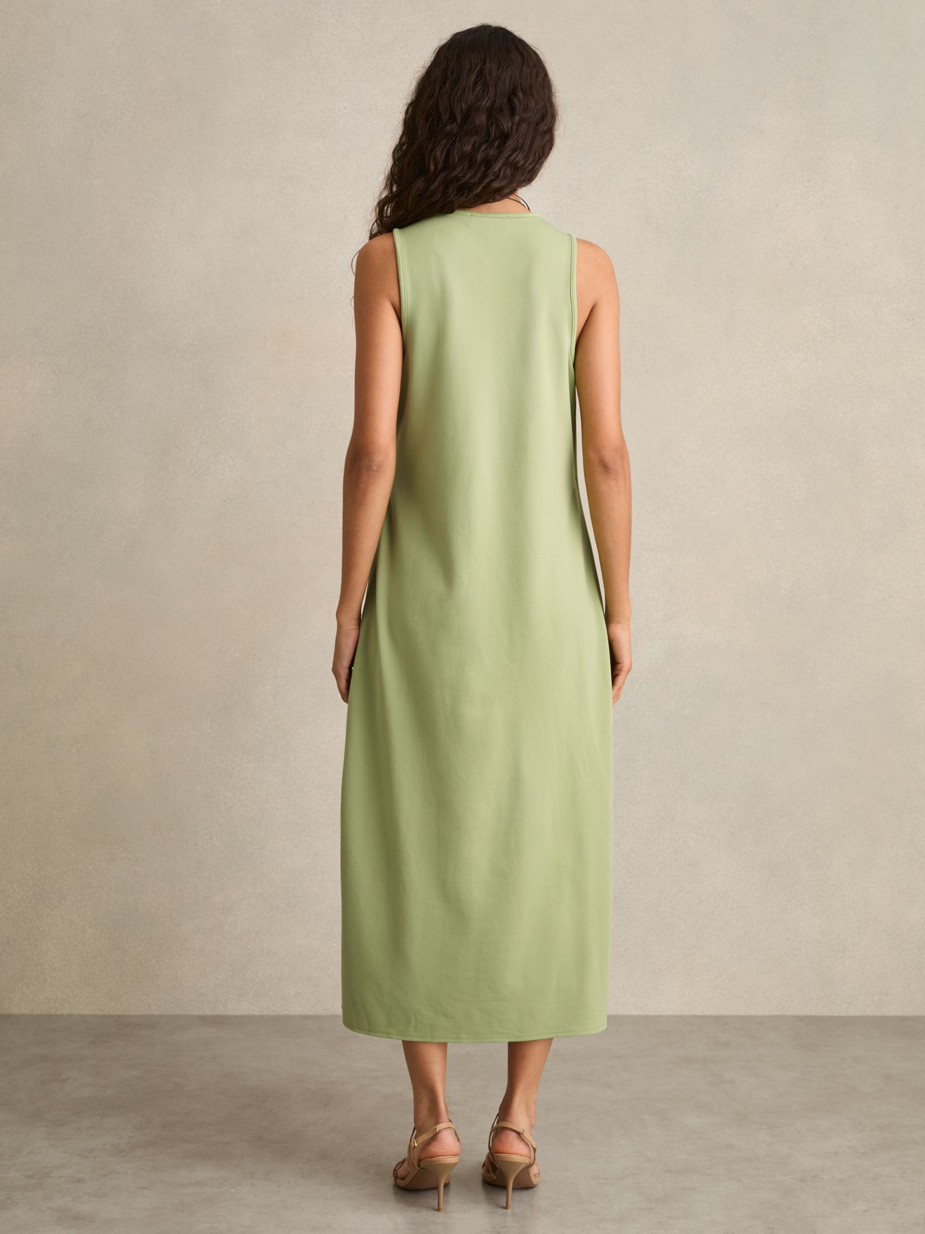 Jersey Knit Maxi Dress in Green - Image 4 of 5