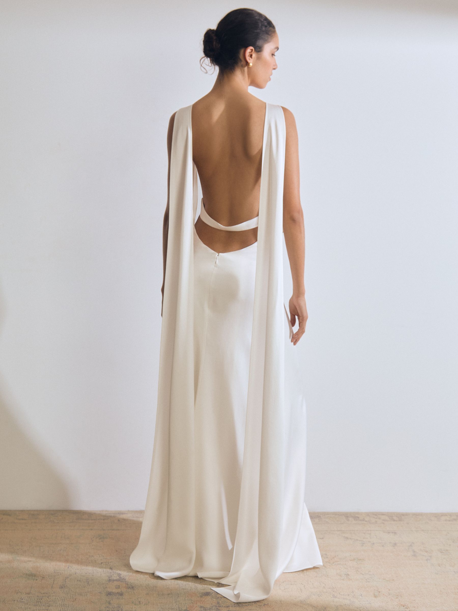Atelier Duchess Satin Maxi Dress in White - Image 6 of 9