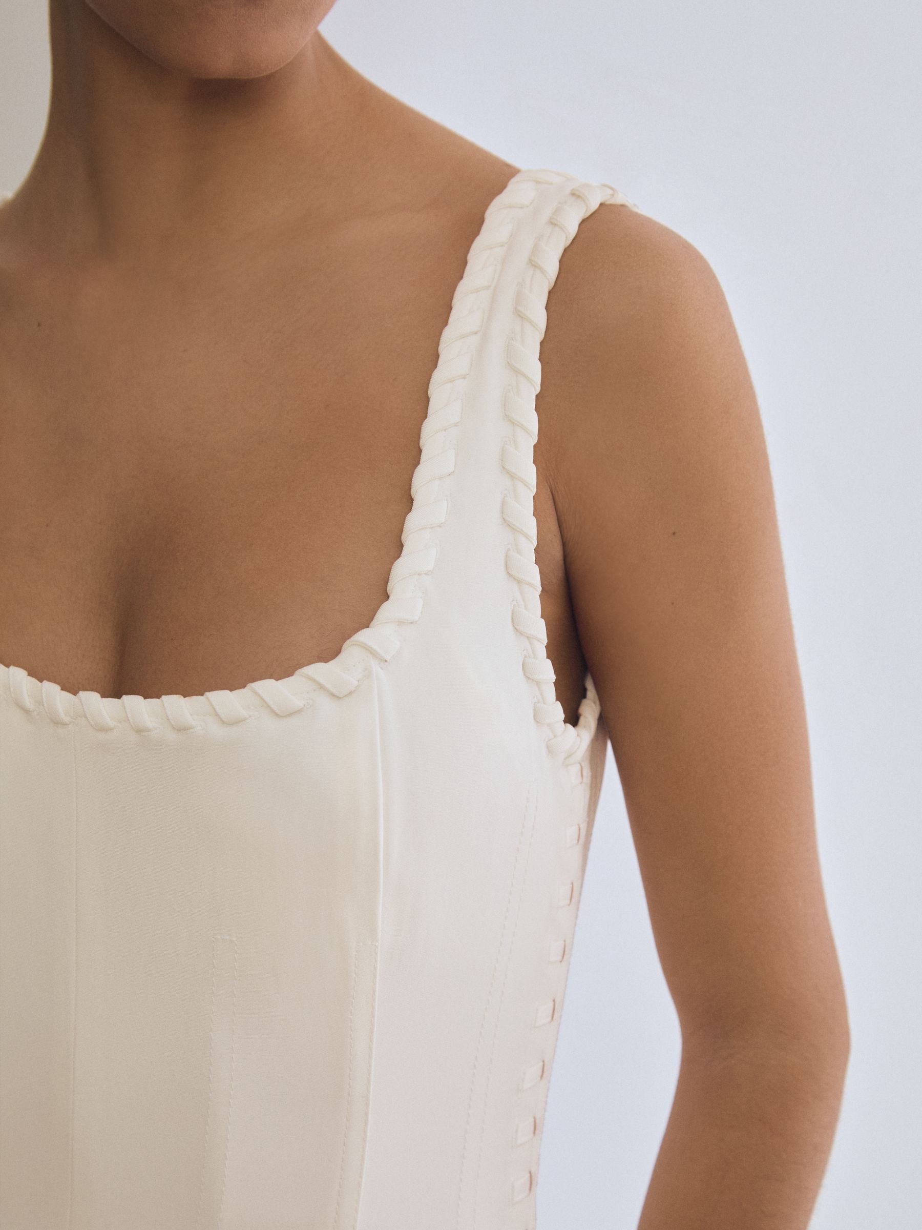 Atelier Whipstitch Wide-Leg Jumpsuit in White - Image 4 of 8