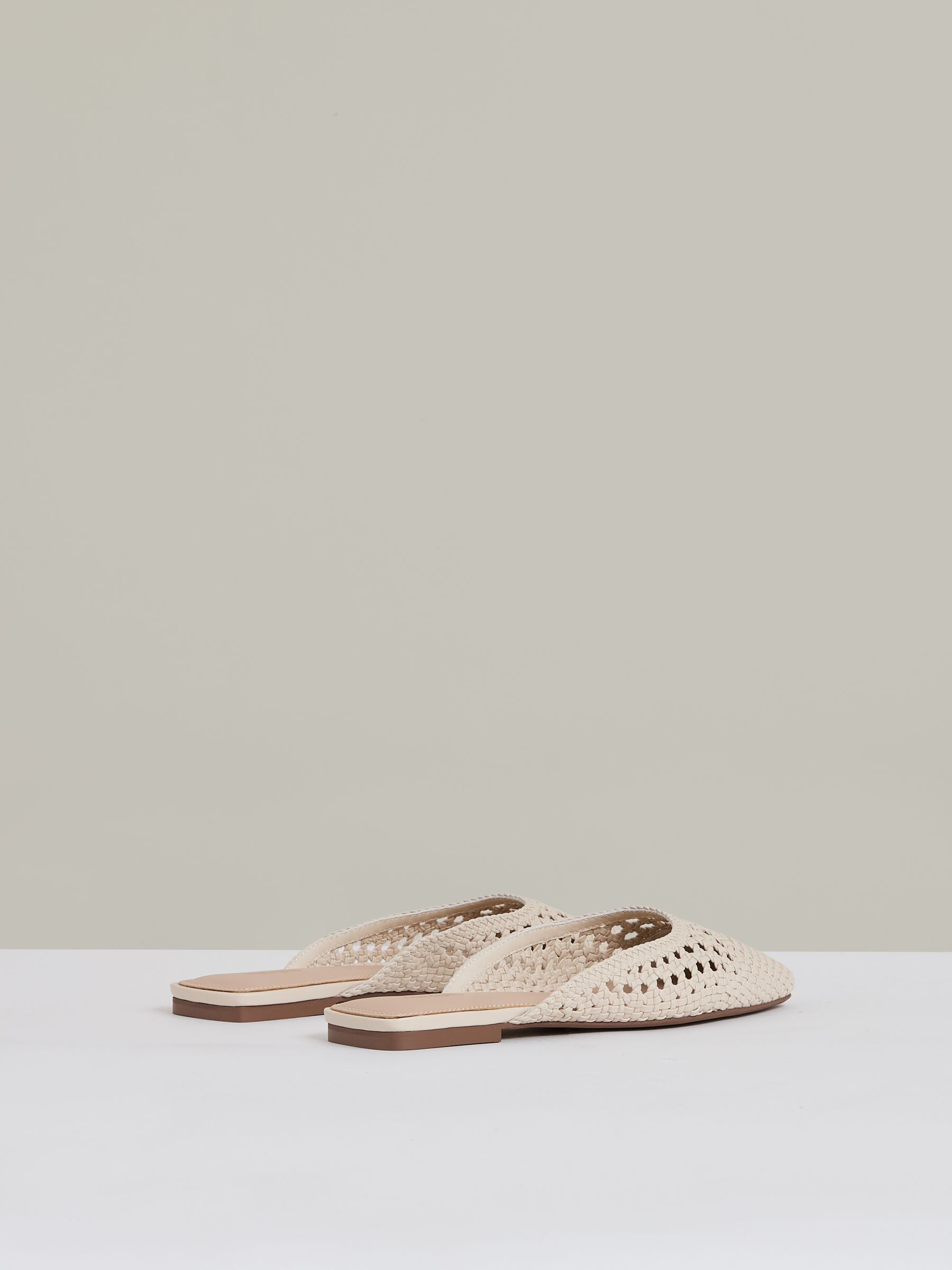 Woven Slip-On Mules in Off White - image 3