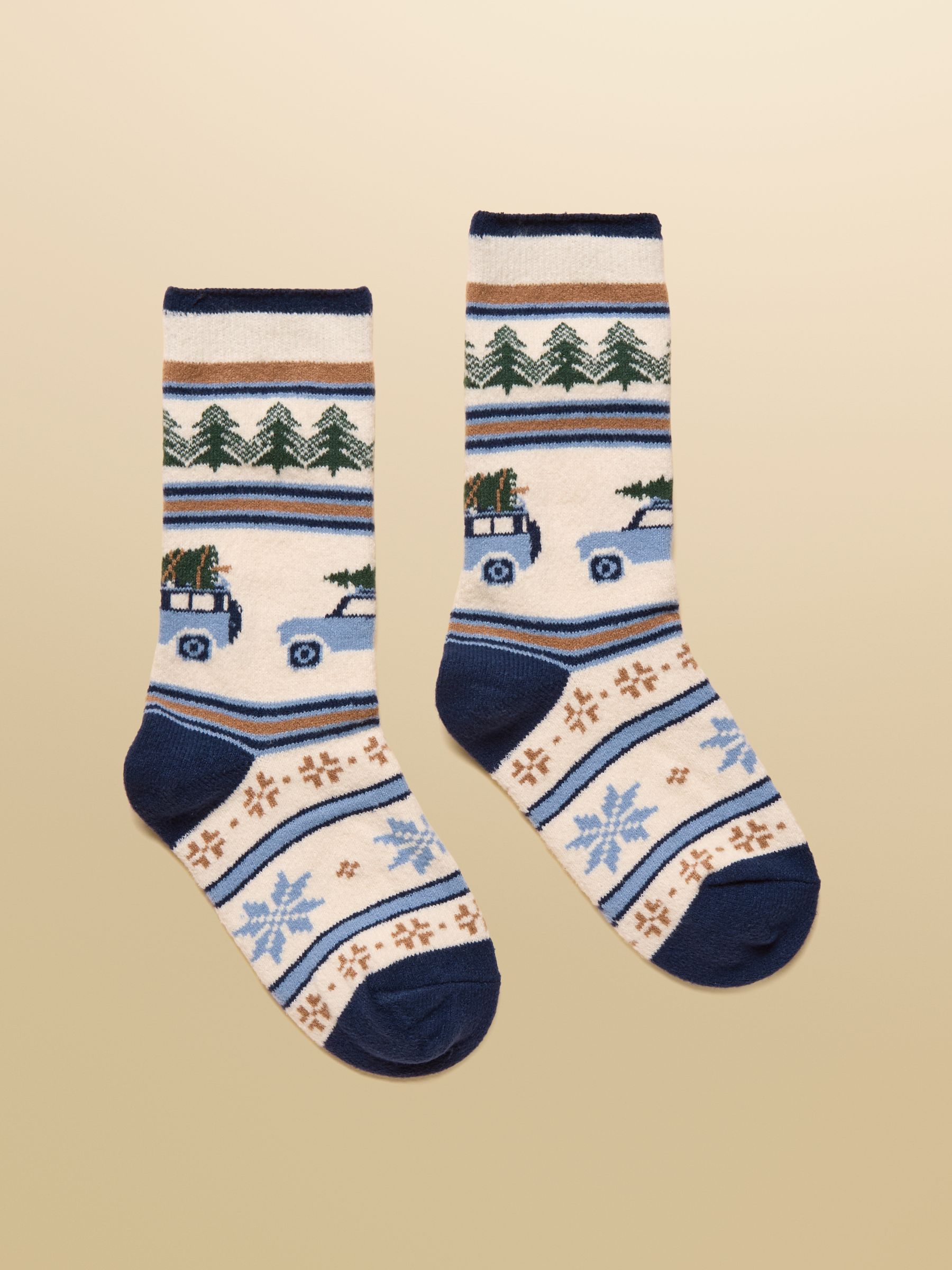 Kids' Ellis Navy Fair Isle Cosy Socks - Image 1 of 3