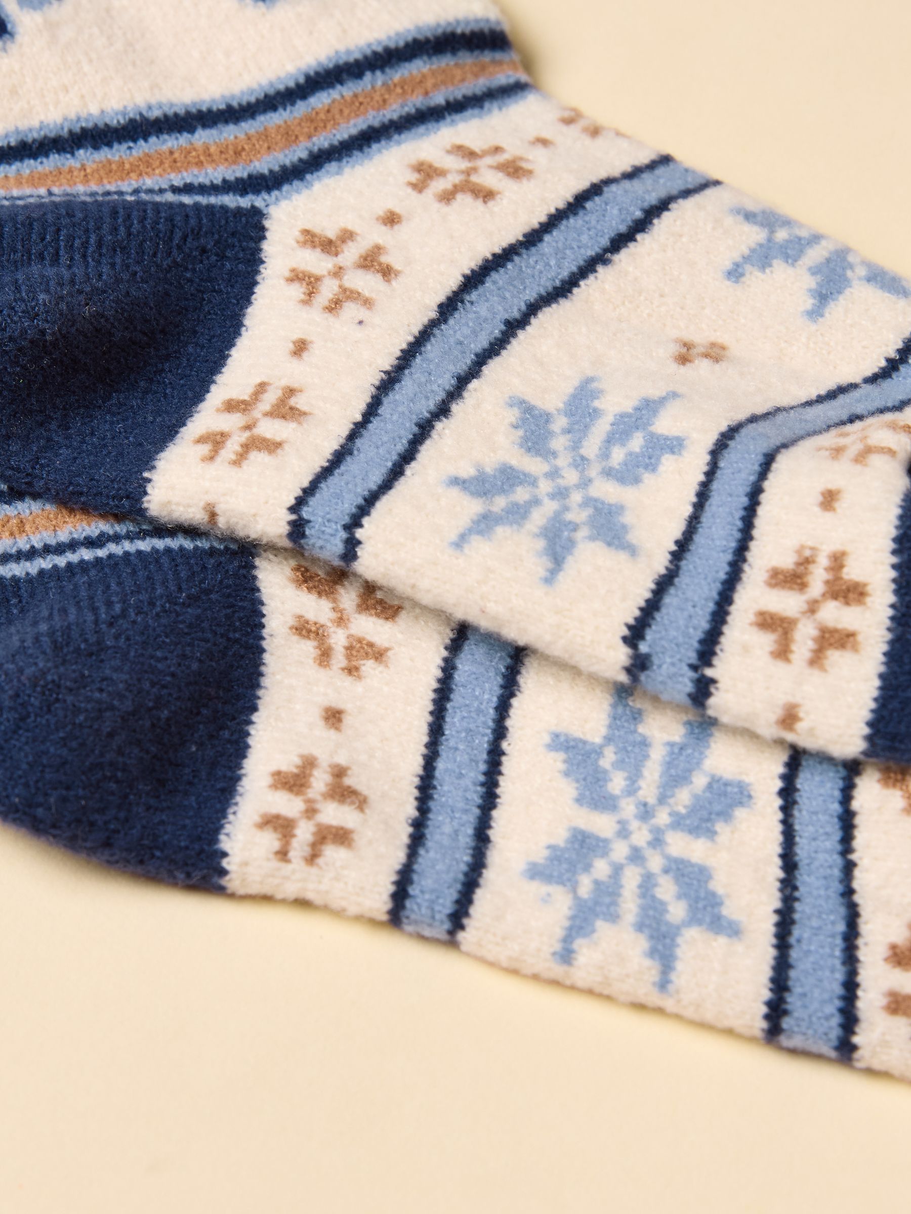 Kids' Ellis Navy Fair Isle Cosy Socks - Image 3 of 3