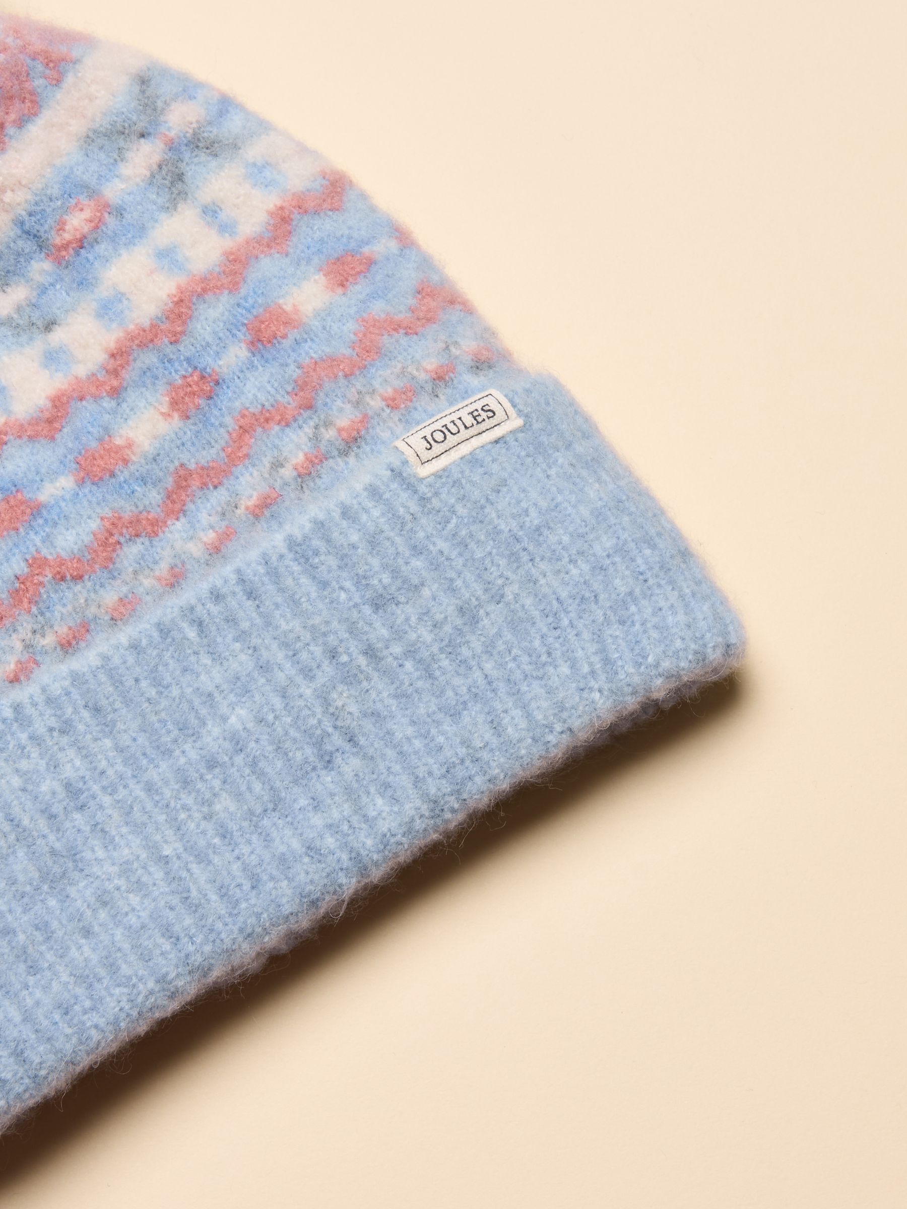 Riley Blue & Pink Cosy Lined Fair Isle Bobble Hat - Image 3 of 5