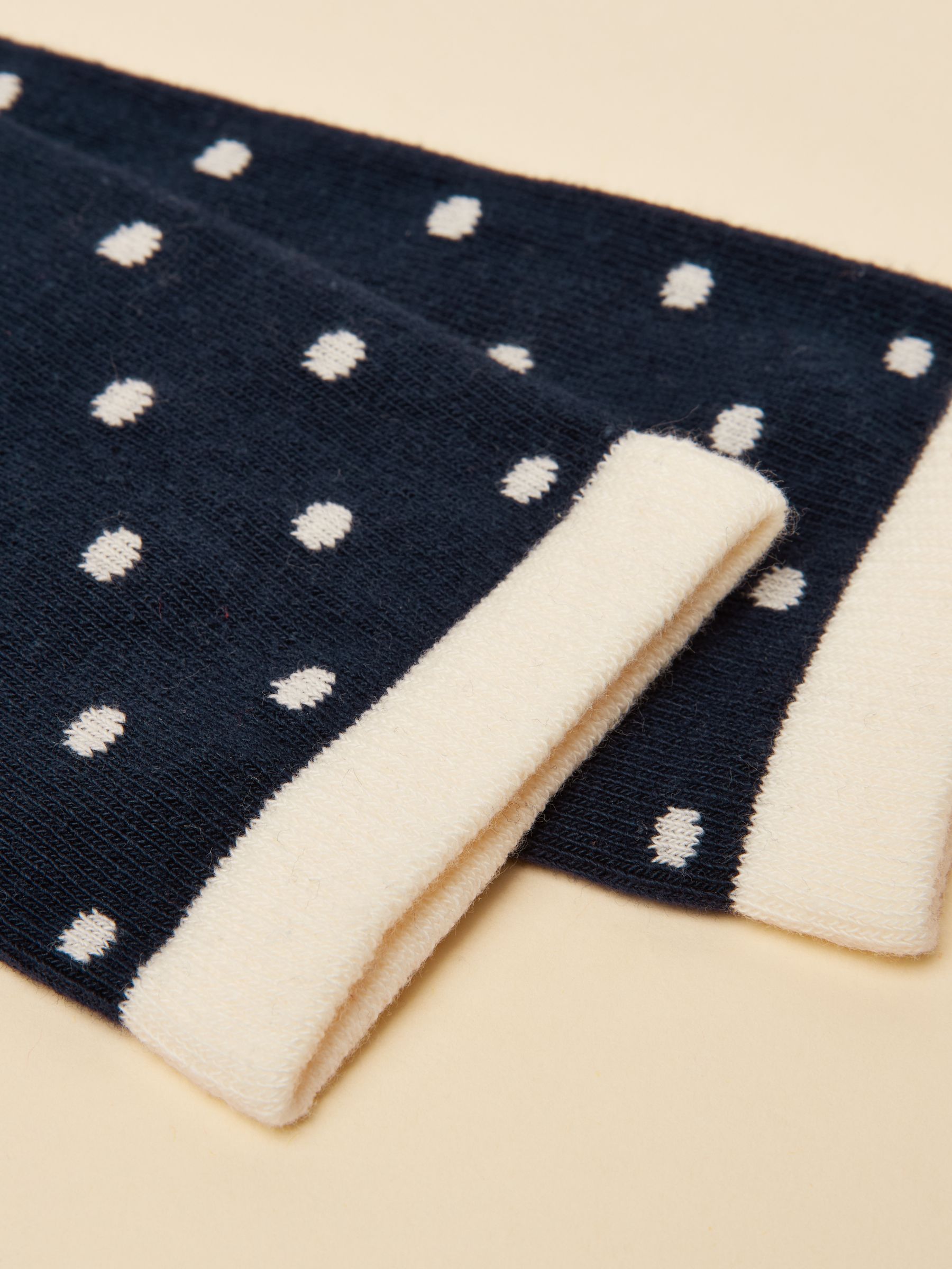 Women's Everyday Navy Dog Spot Cotton Blend Socks 2 Pack (size 4-8) - Image 3 of 3
