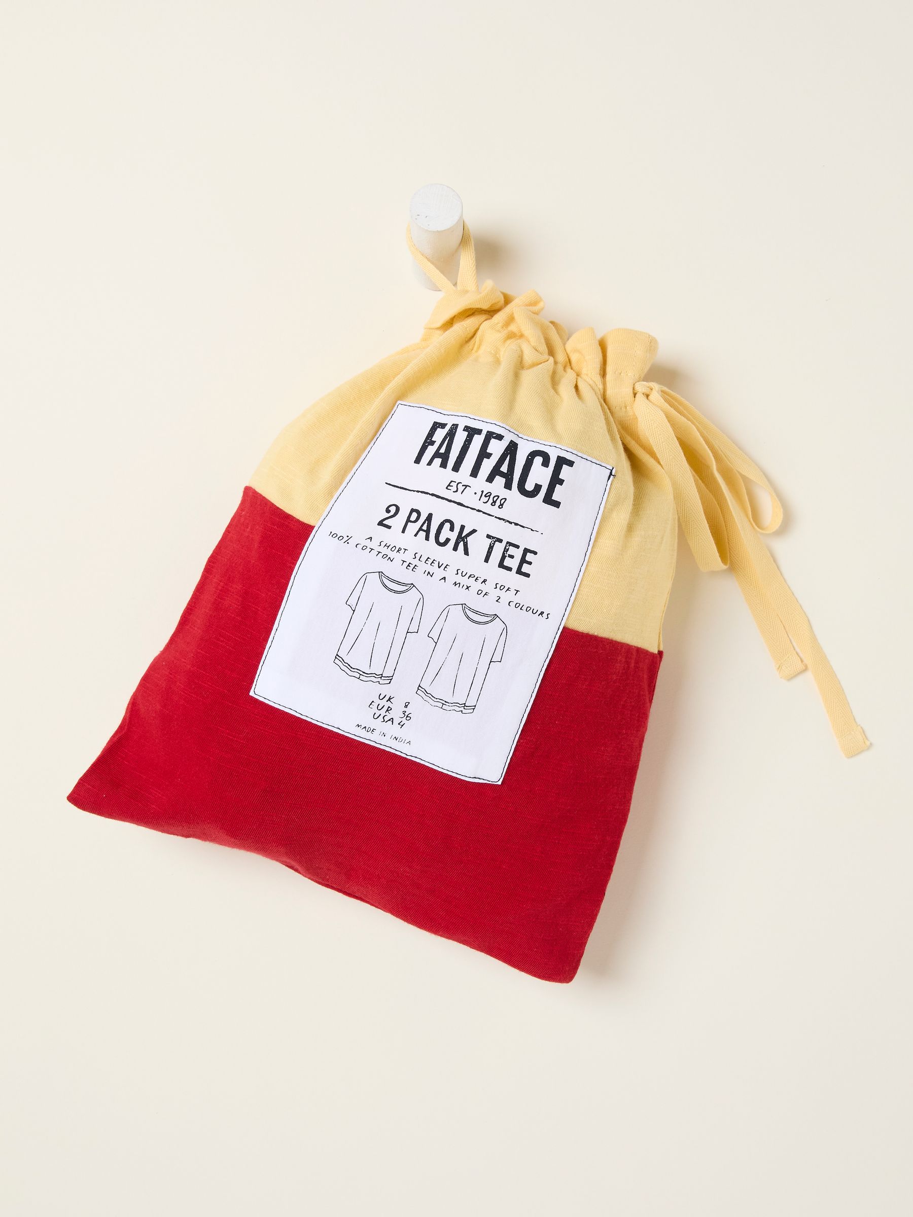 Natalie Red/Yellow 2 Pack Colour Block T Shirt - Image 10 of 10
