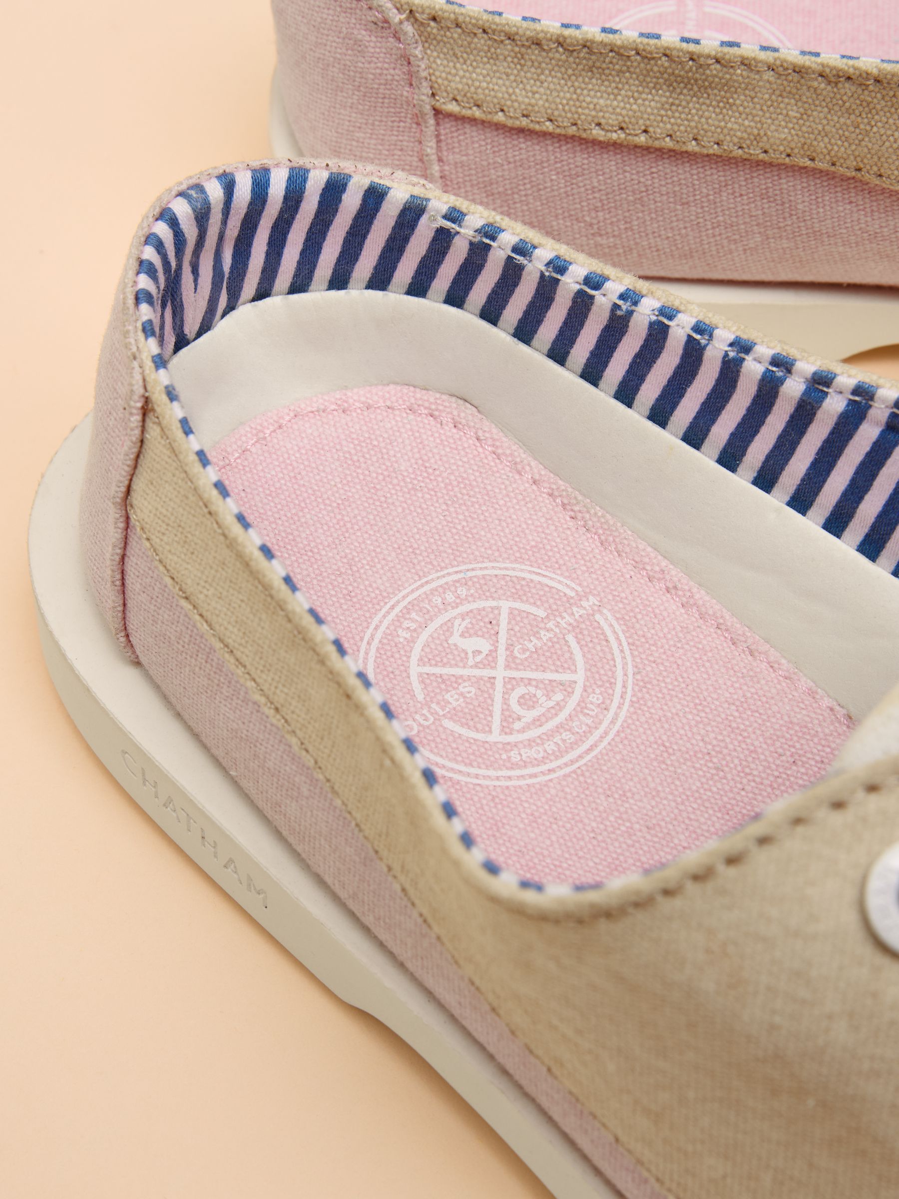 Joules X Chatham Pink Oat Mariner Deck Shoes - Image 7 of 7