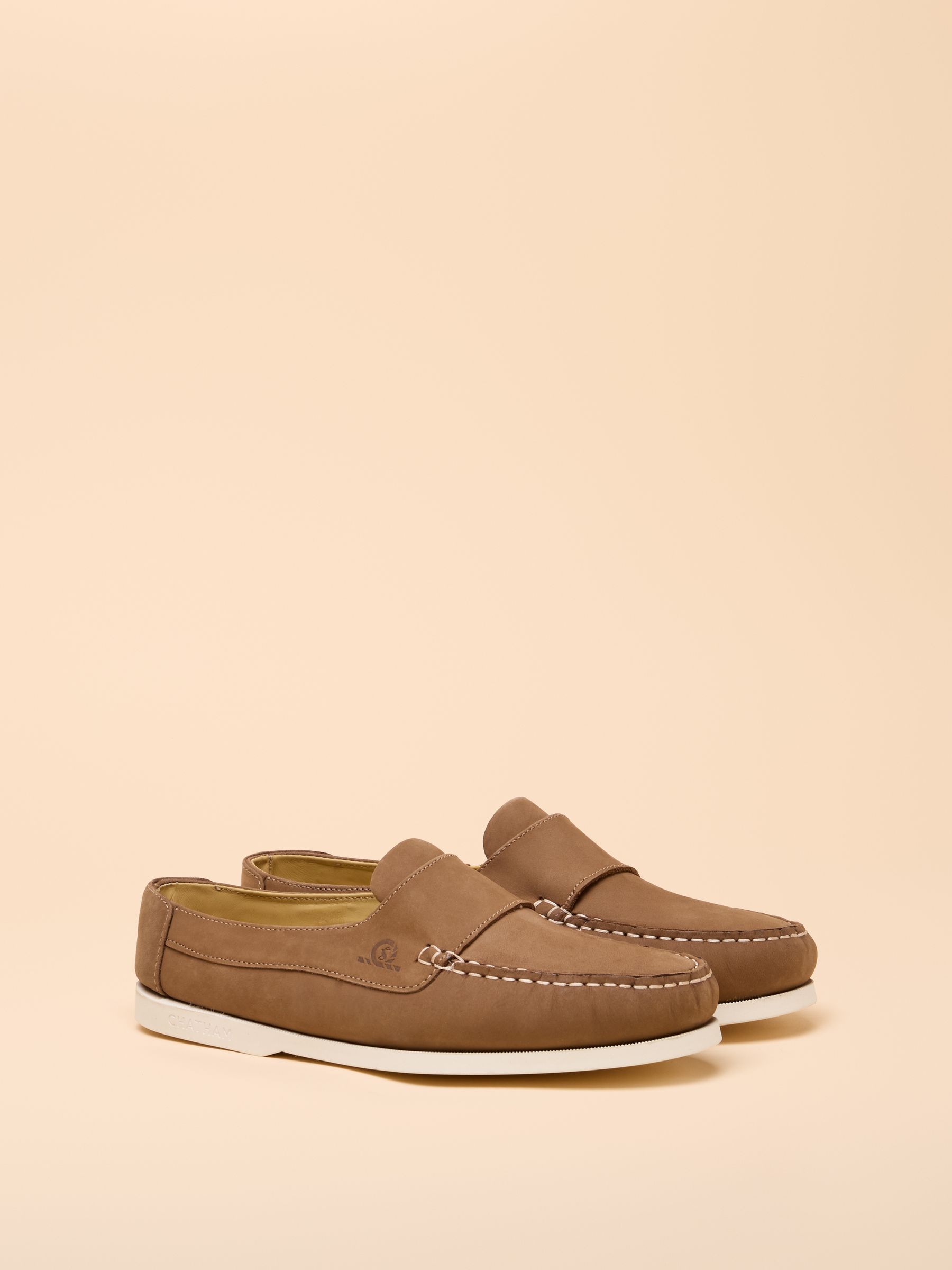 Buoy Taupe Brown Nubuck Leather Deck Shoes - Image 2 of 6