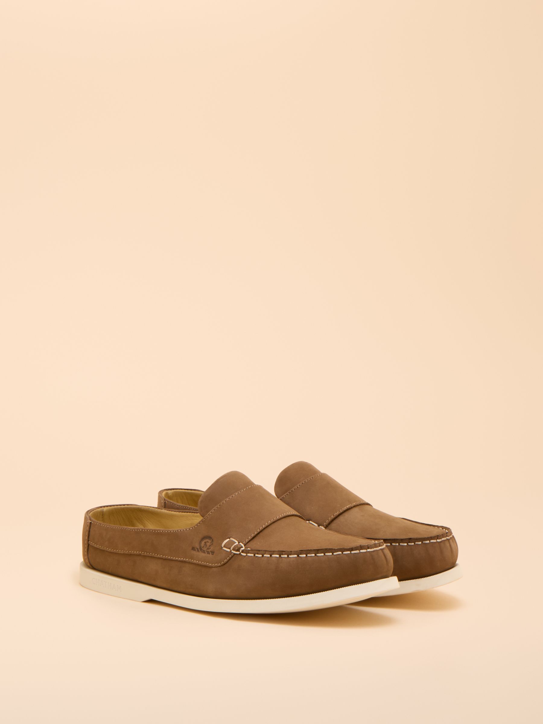 Buoy Taupe Brown Nubuck Leather Deck Shoes - Image 2 of 6
