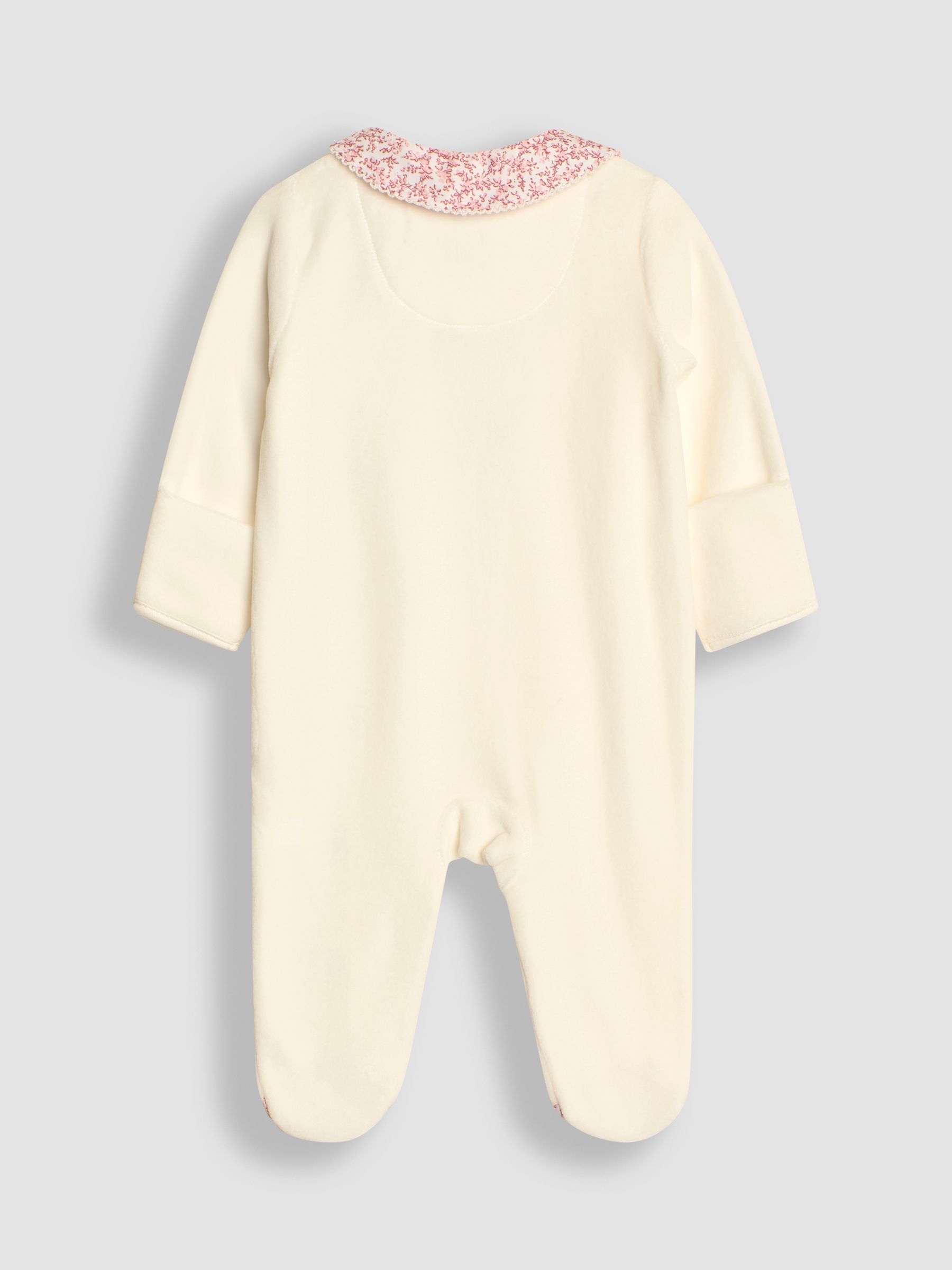 White Personalised Velour Appliqué Collar Sleepsuit - Image 5 of 6