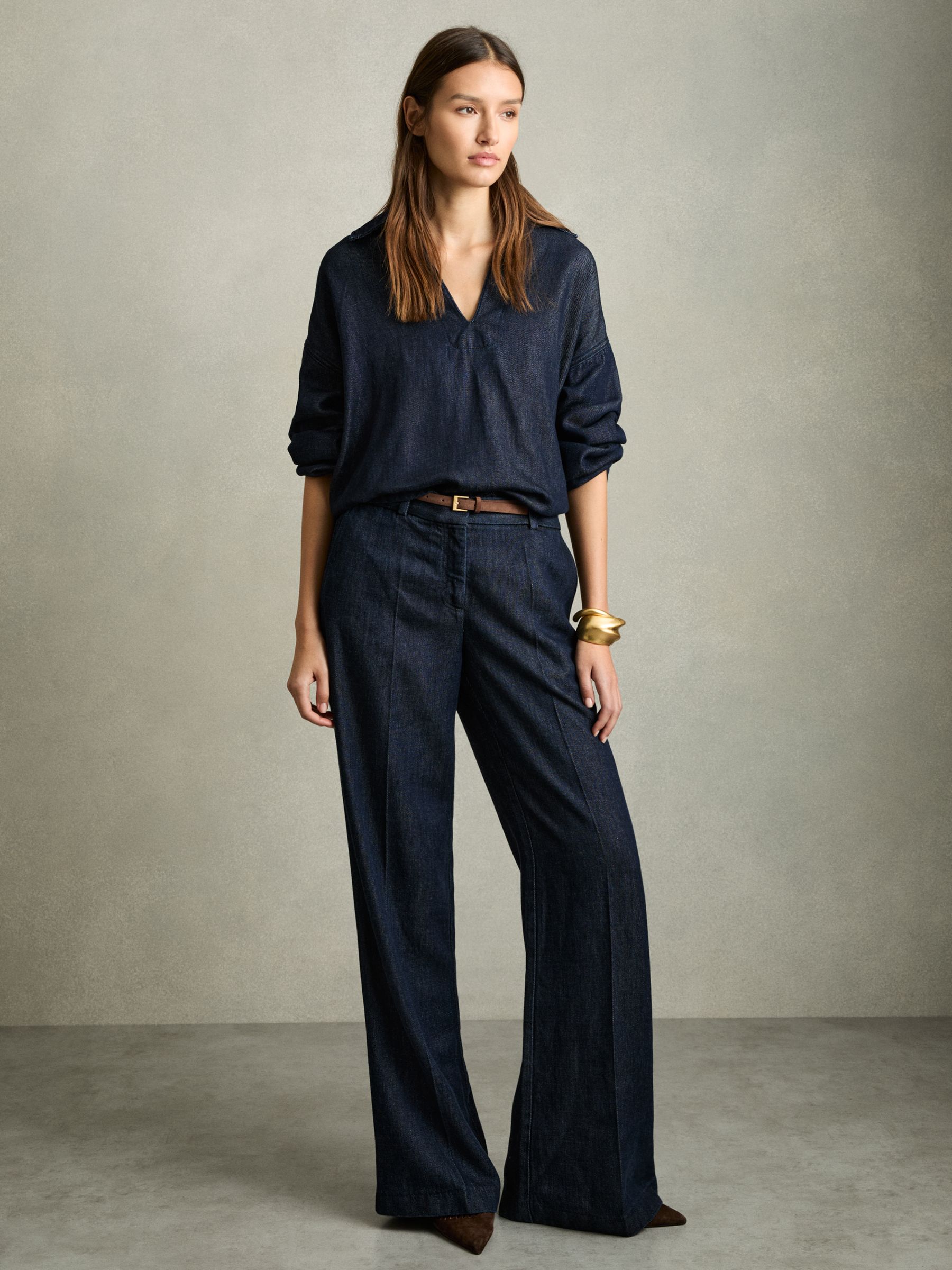 Denim Look Overshirt in Dark Blue - Image 1 of 5
