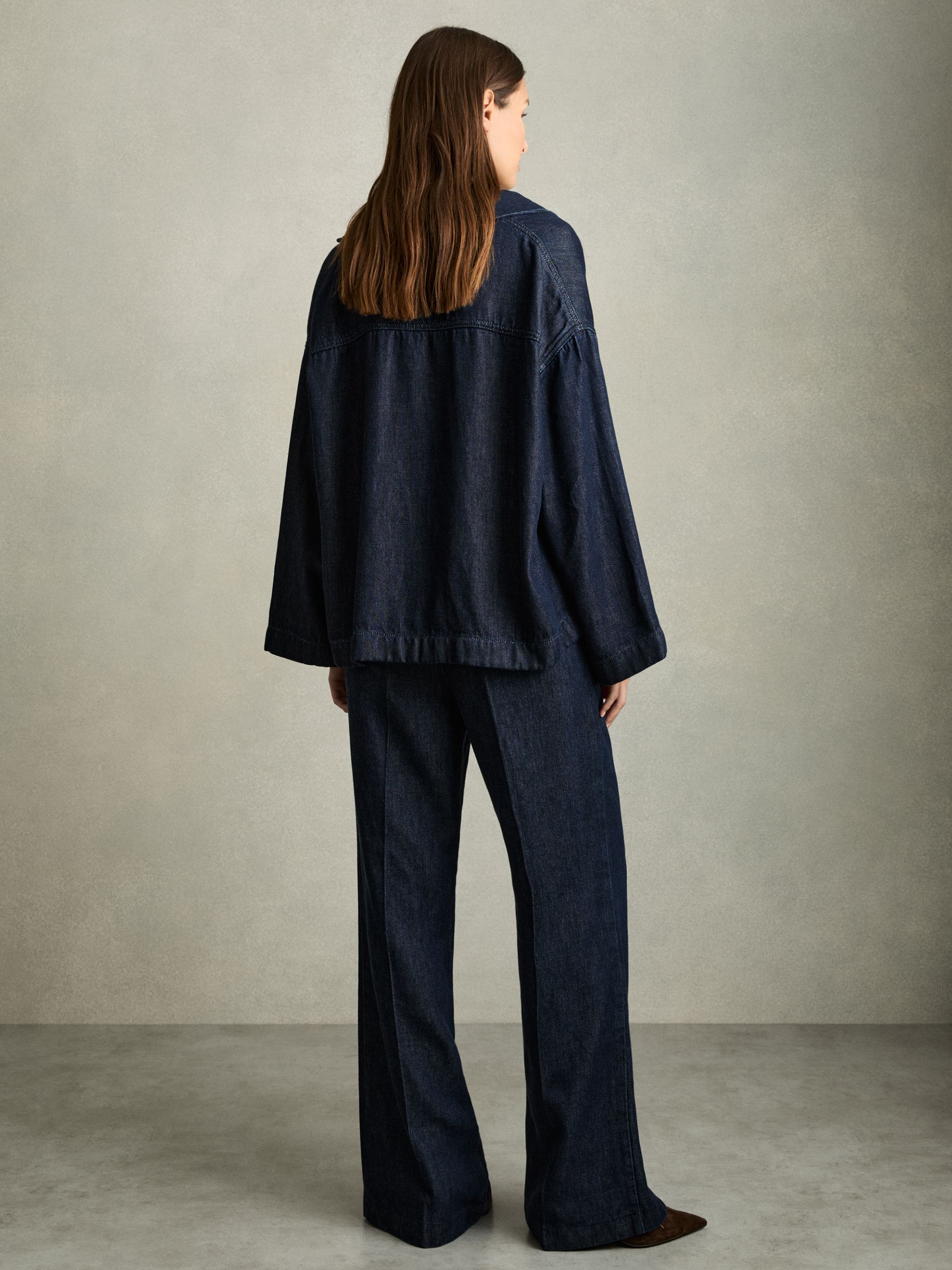Denim Look Overshirt in Dark Blue - image 4