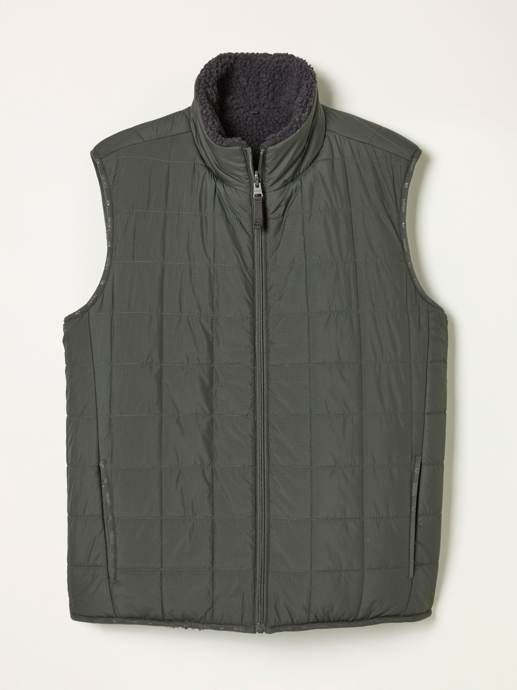 Tromso Khaki Green 2 in 1 Reversible Gilet | FatFace USA