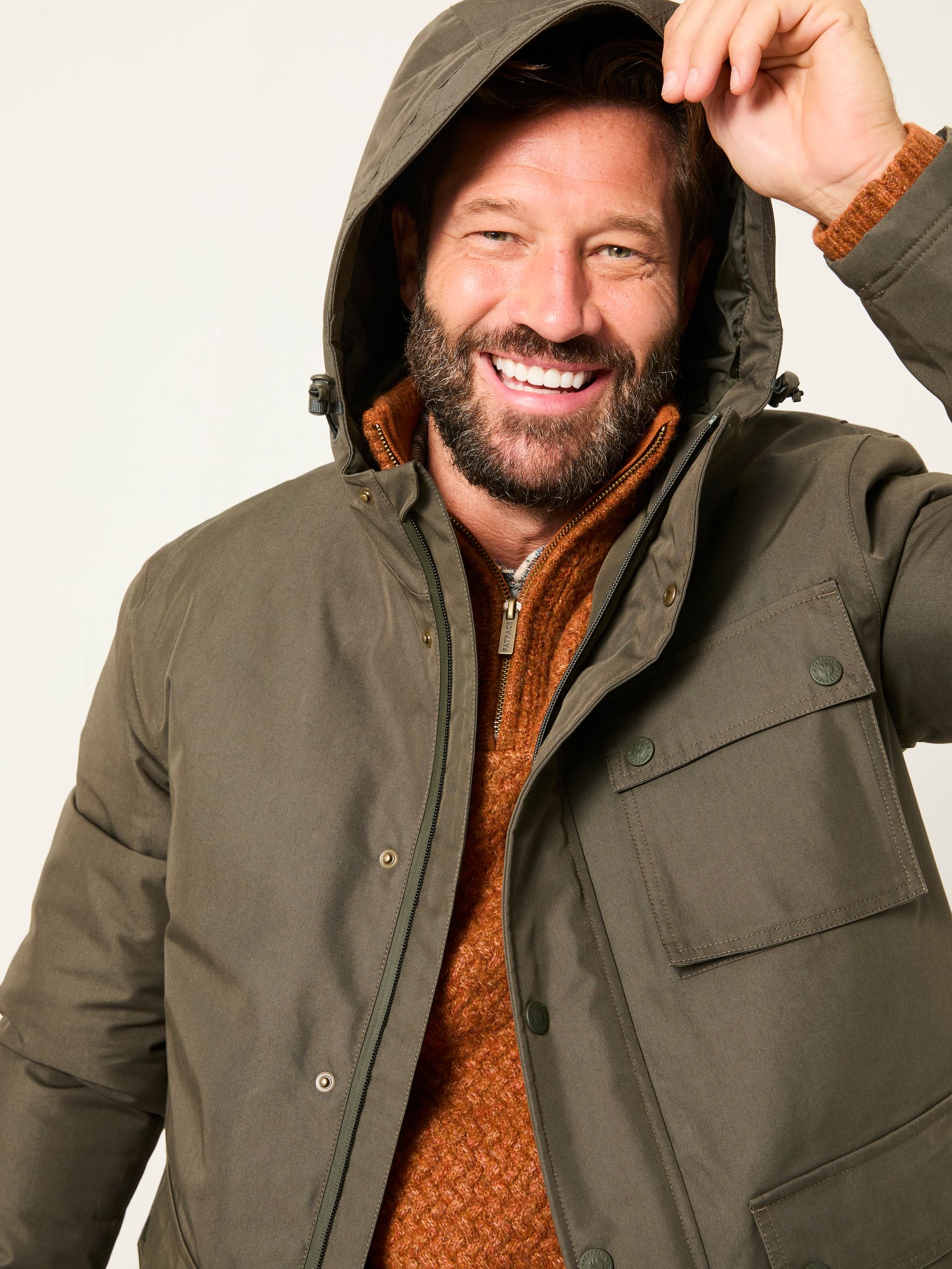 Saltby Khaki Green Waterproof Hooded Parka - Image 3 of 5