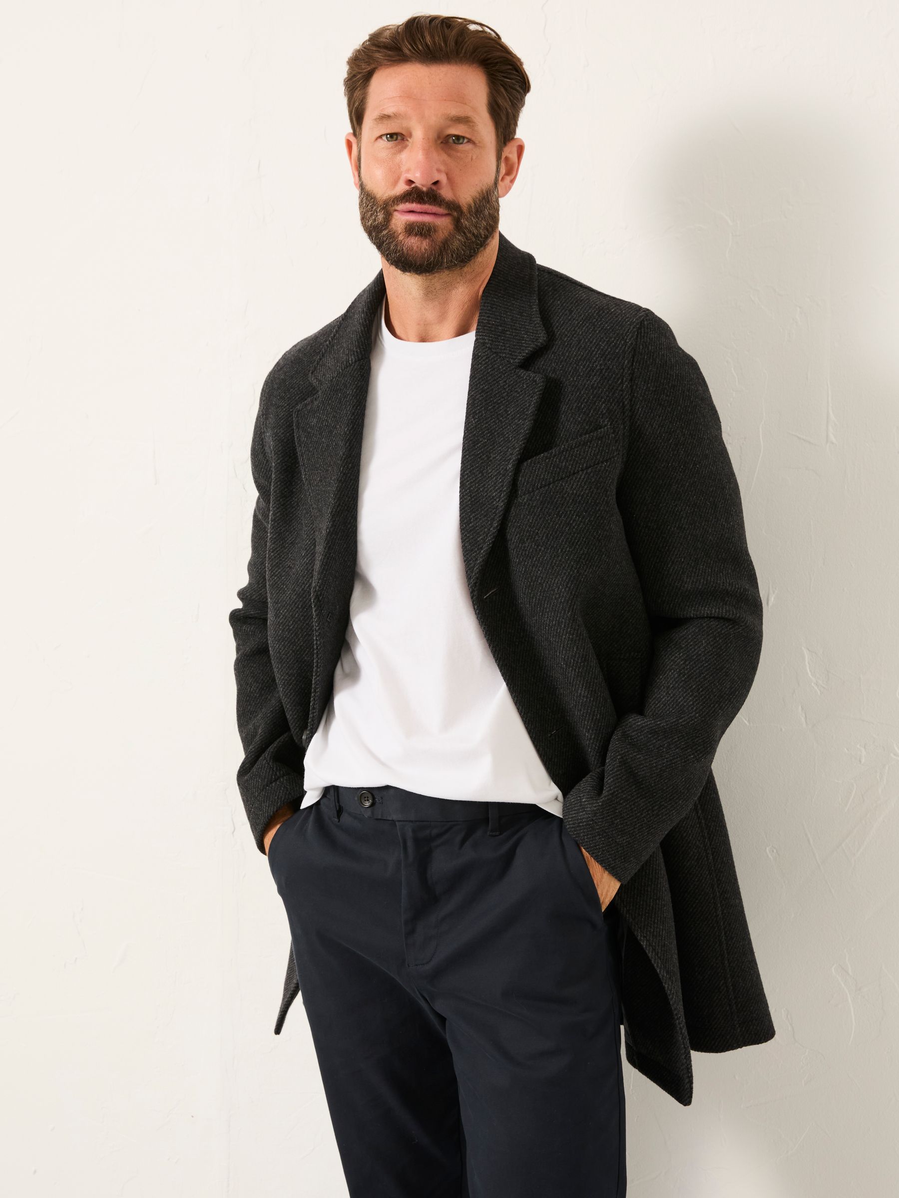 Single Breasted Wool Mix Topcoat