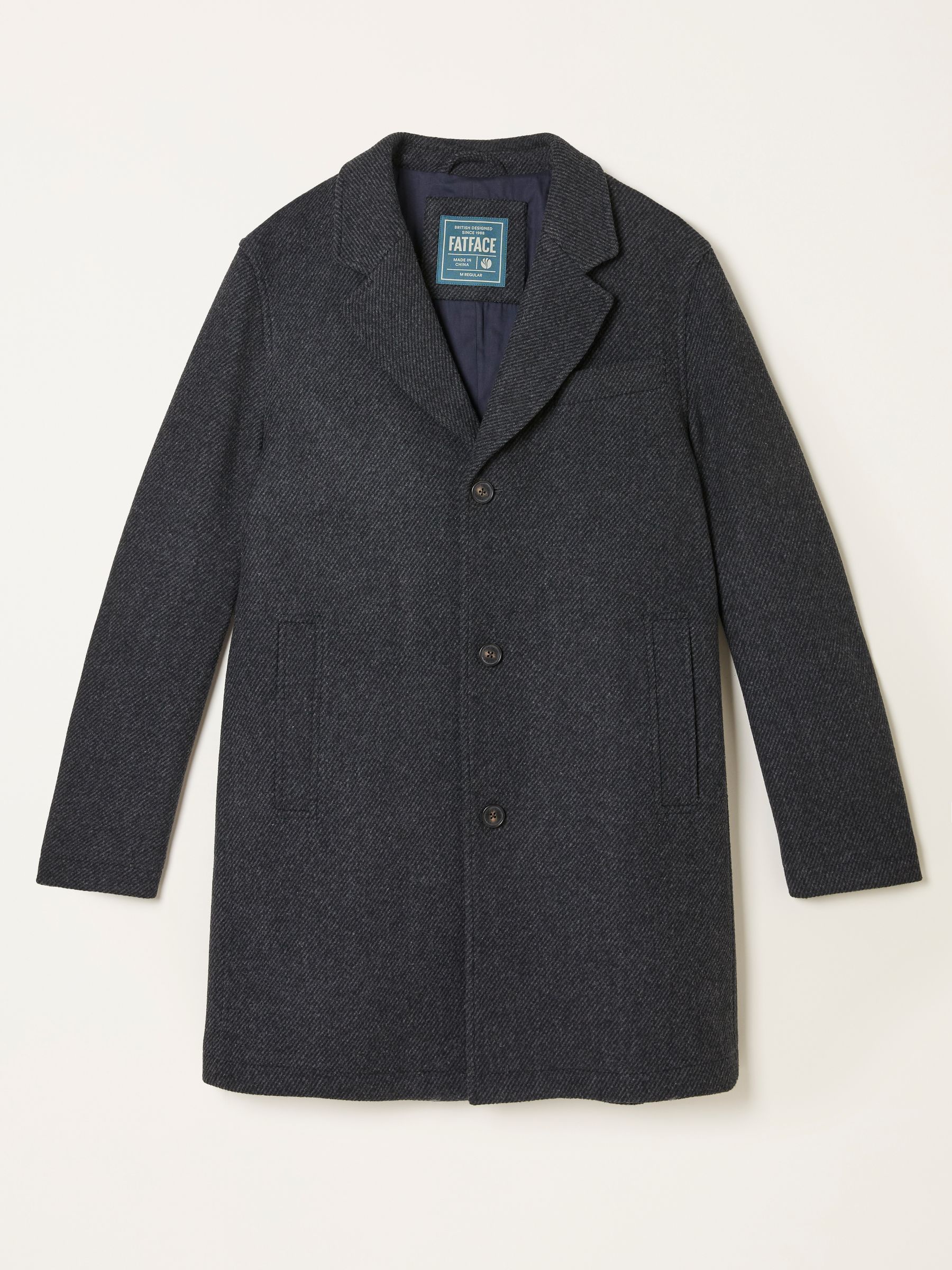 Tabor Dark Grey Single Breasted Wool Mix Topcoat - Image 1 of 1