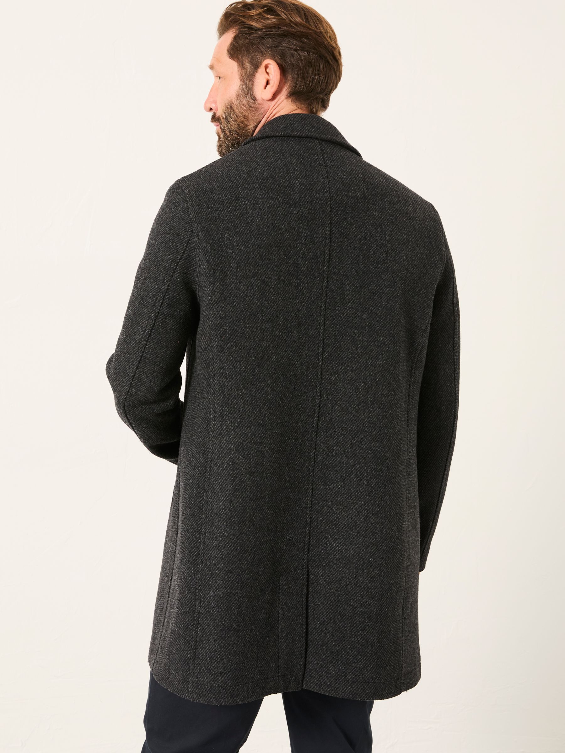 Tabor Dark Grey Single Breasted Wool Mix Topcoat - Image 2 of 5
