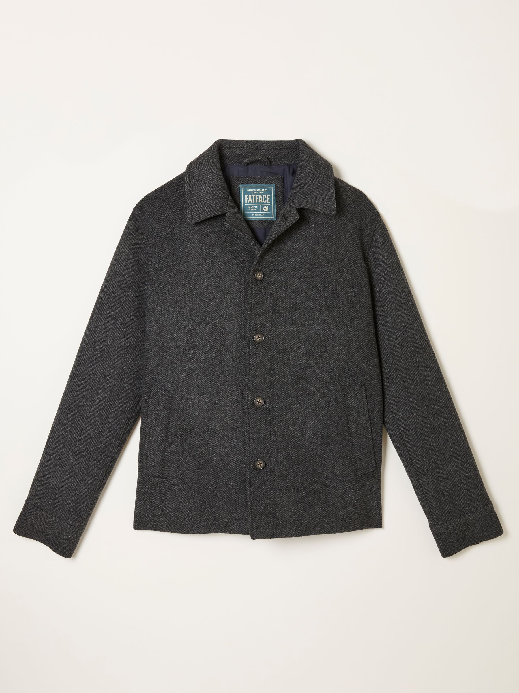 Hadston Dark Grey Wool Mix Jacket | FatFace USA