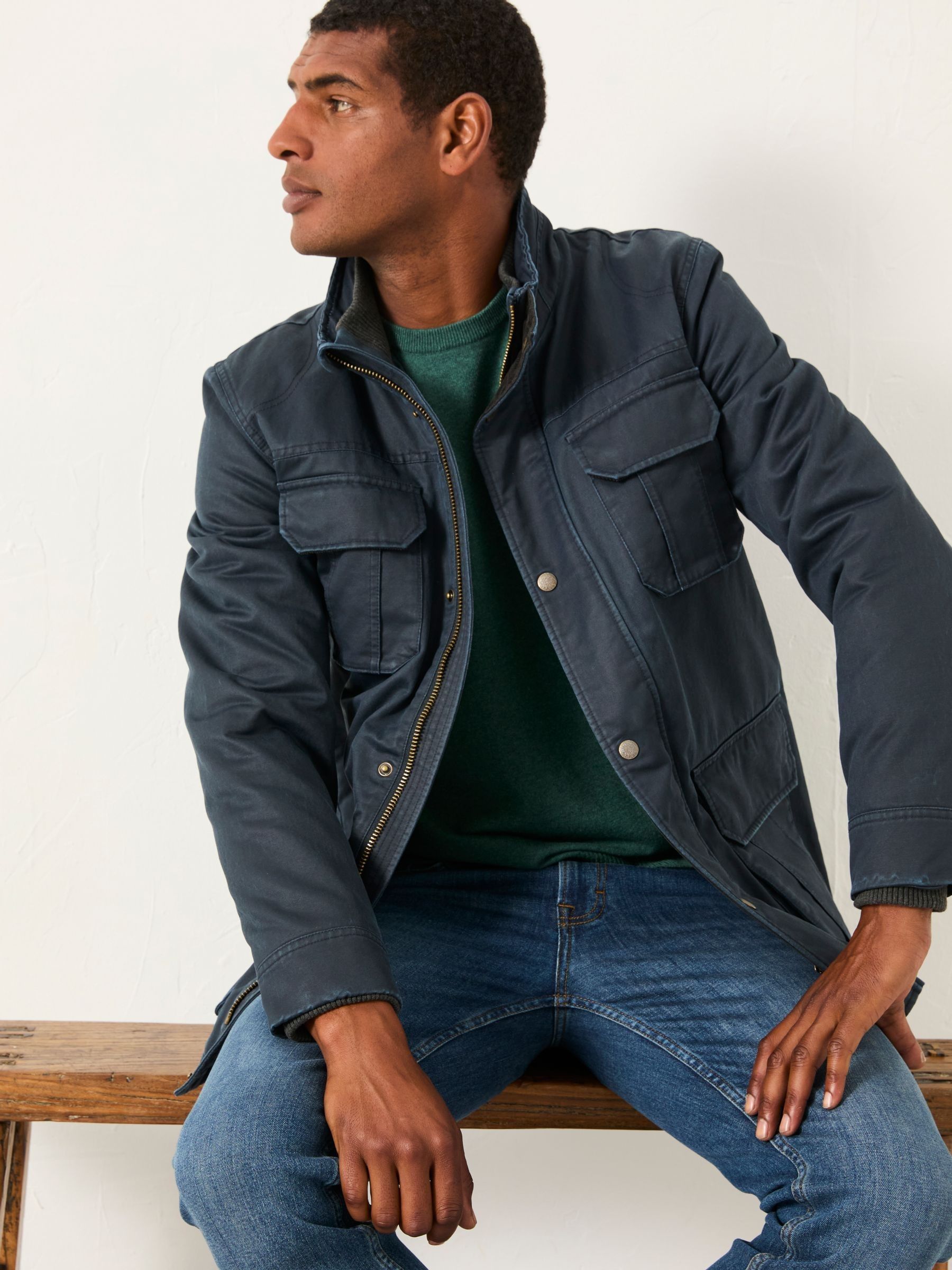 Broadsands Navy Flap Pocket Jacket | FatFace USA