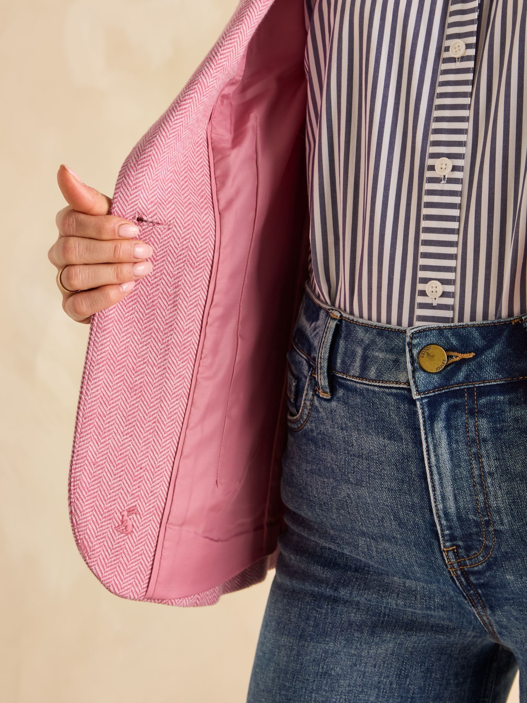 Albury Pink Cotton Blazer - Image 4 of 9