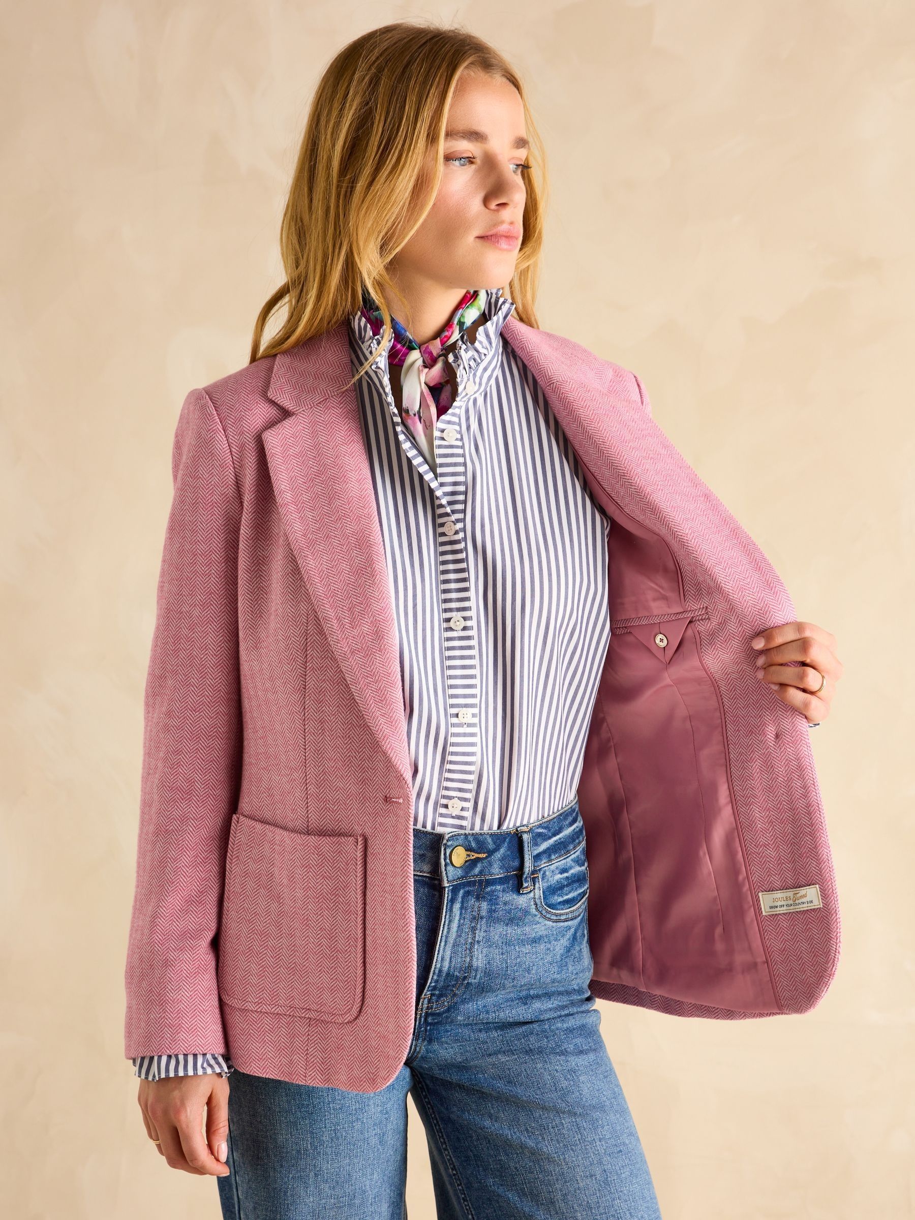 Albury Pink Cotton Blazer - Image 5 of 9