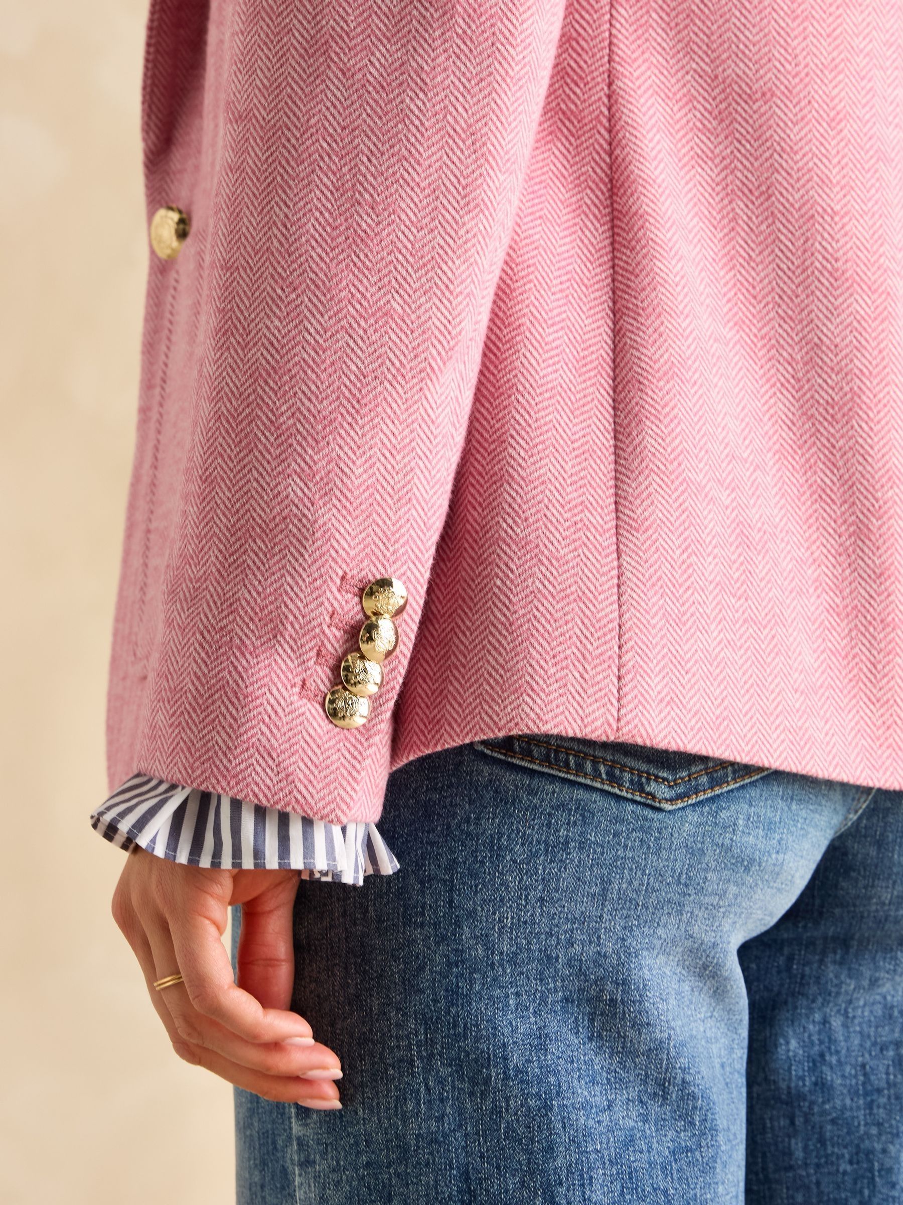 Albury Pink Cotton Blazer - Image 6 of 9