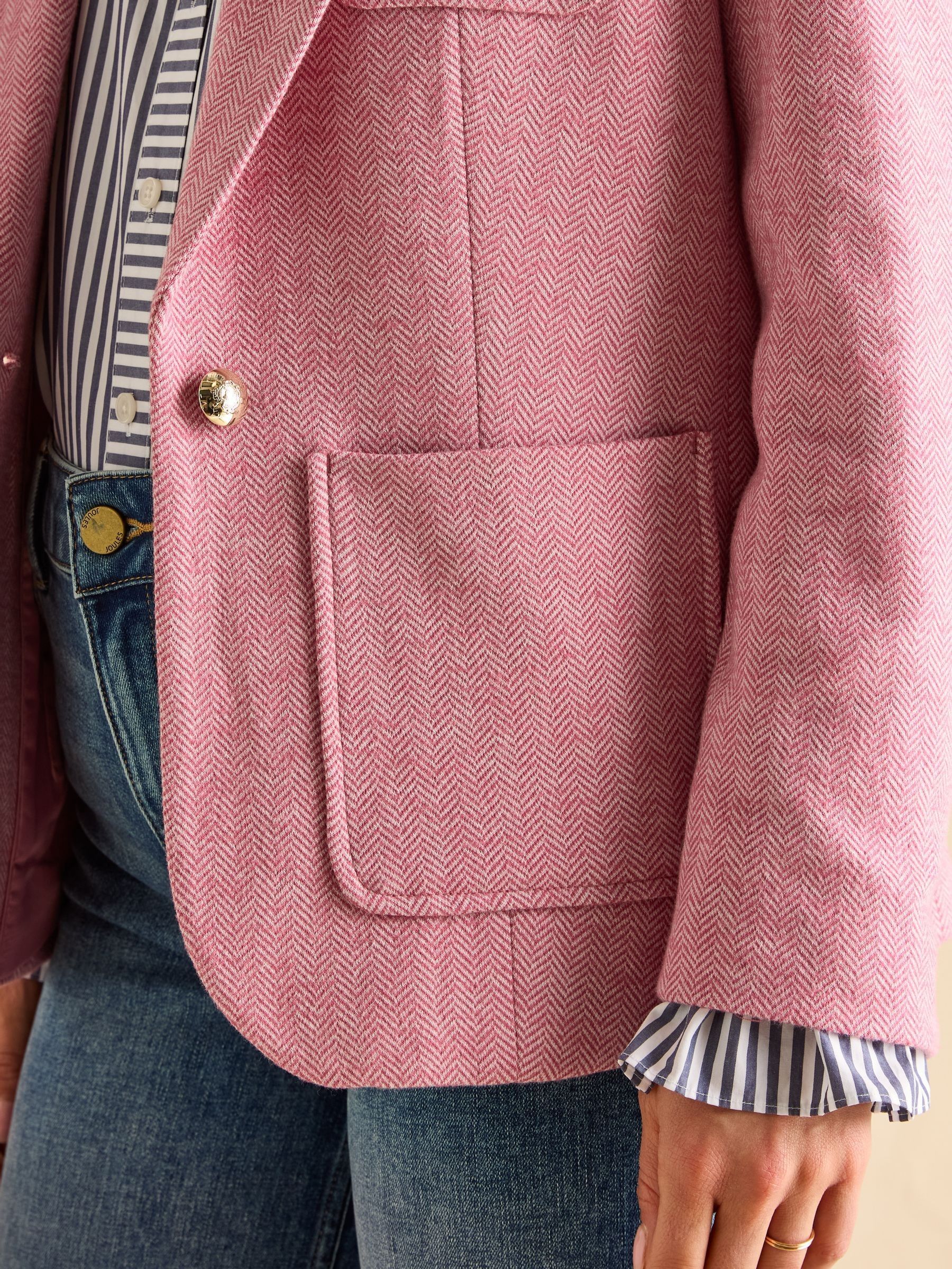 Albury Pink Cotton Blazer - Image 8 of 9