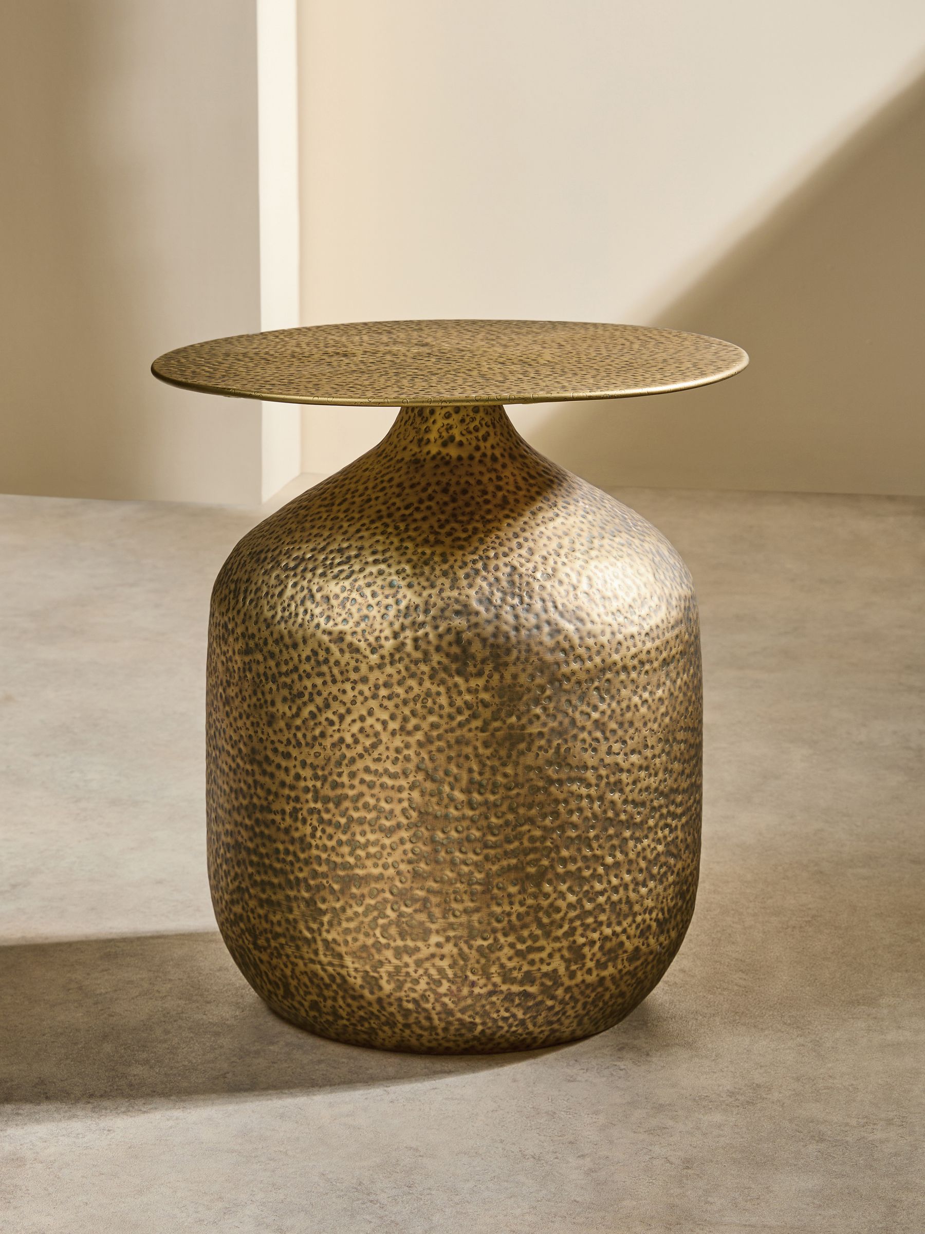 Zuri Side Table in Hammered Brass - Image 2 of 7 Zuri Side Table in Hammered Brass - Image 2 of 7