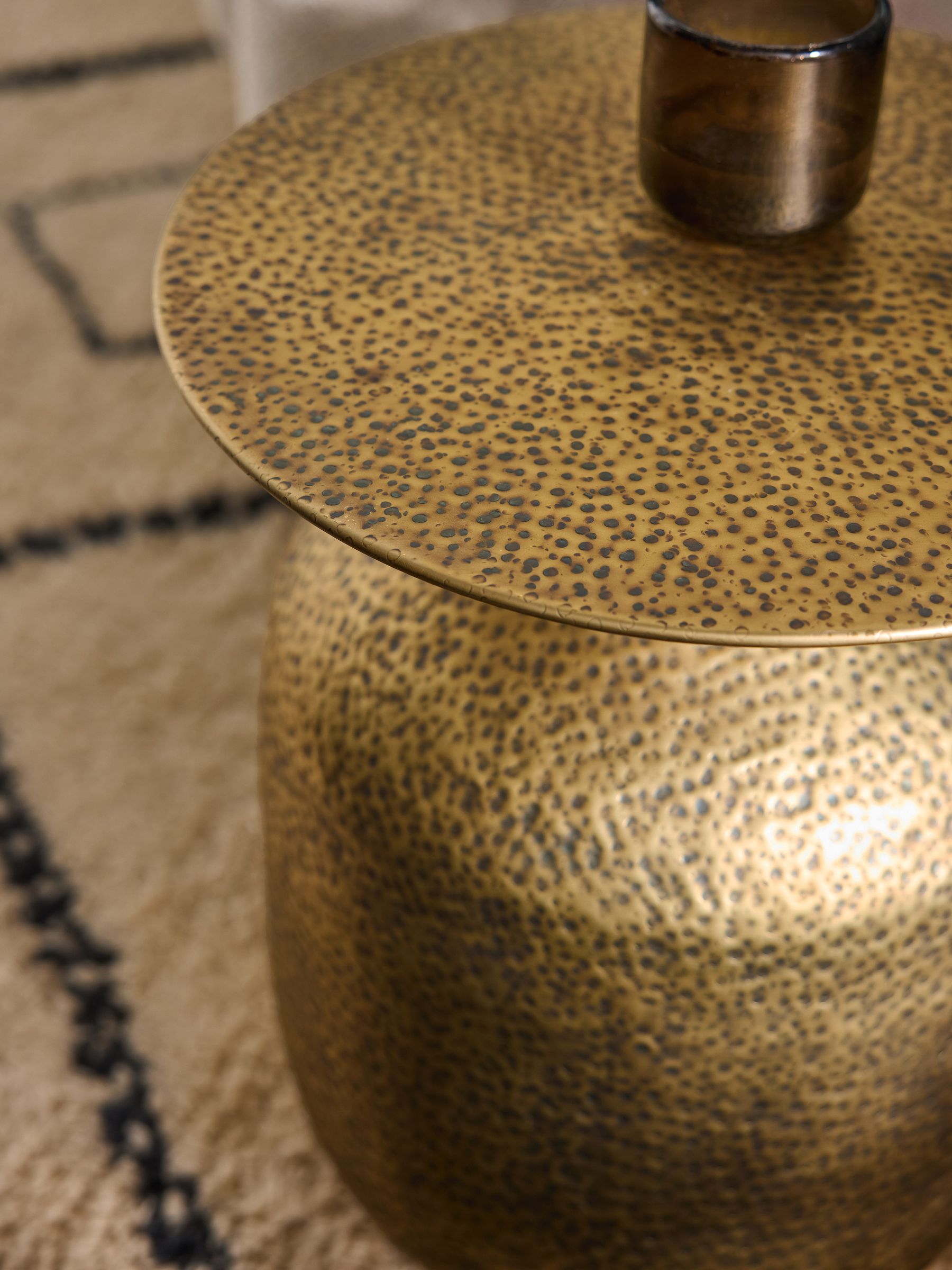 Zuri Side Table in Hammered Brass - Image 3 of 7