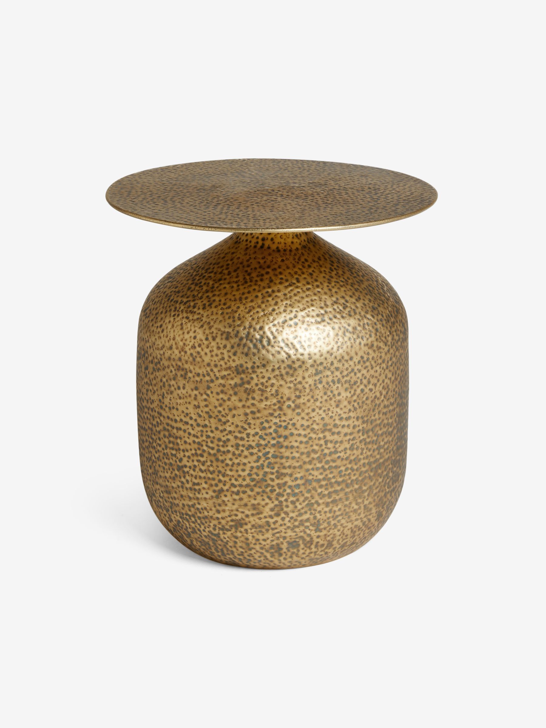 Zuri Side Table in Hammered Brass | Made