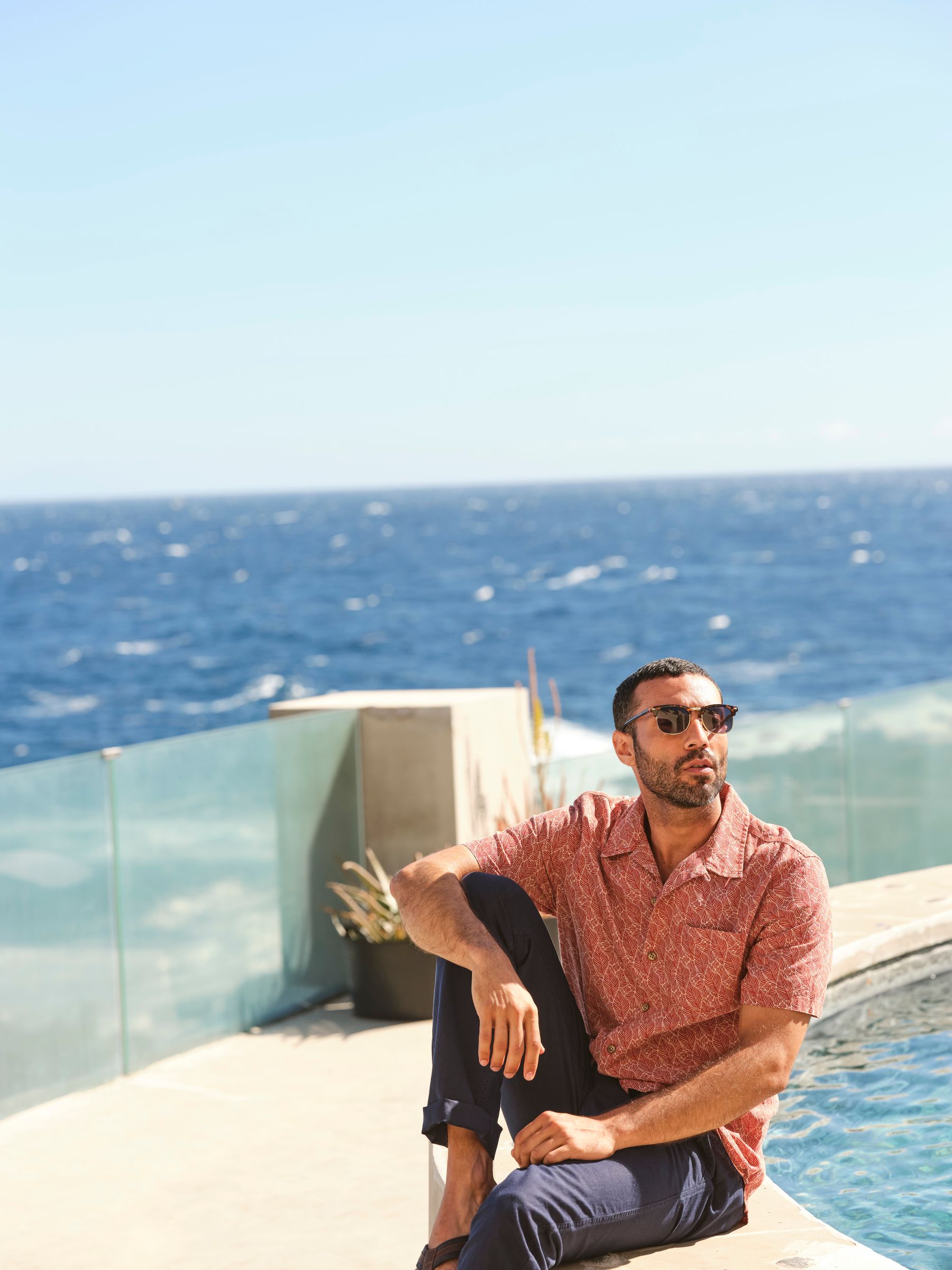 Dempsey Red Leaf Print Shirt - Image 3 of 8 Dempsey Red Leaf Print Shirt - Image 3 of 8