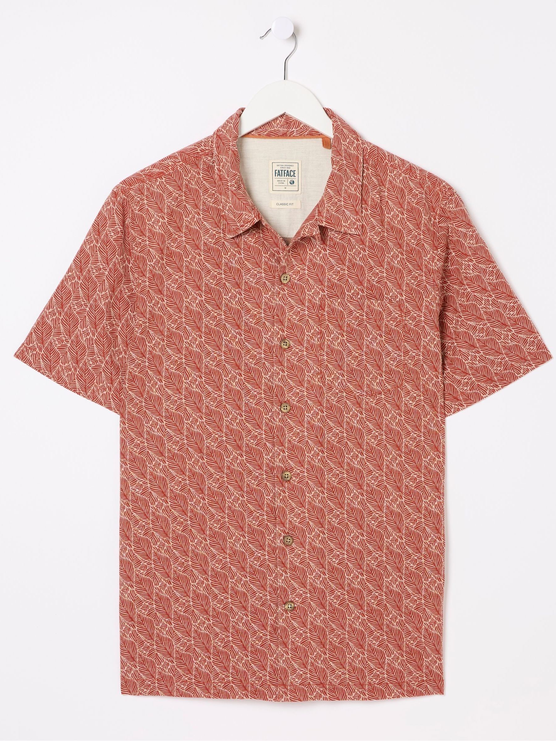 Dempsey Red Leaf Print Shirt - Image 8 of 8