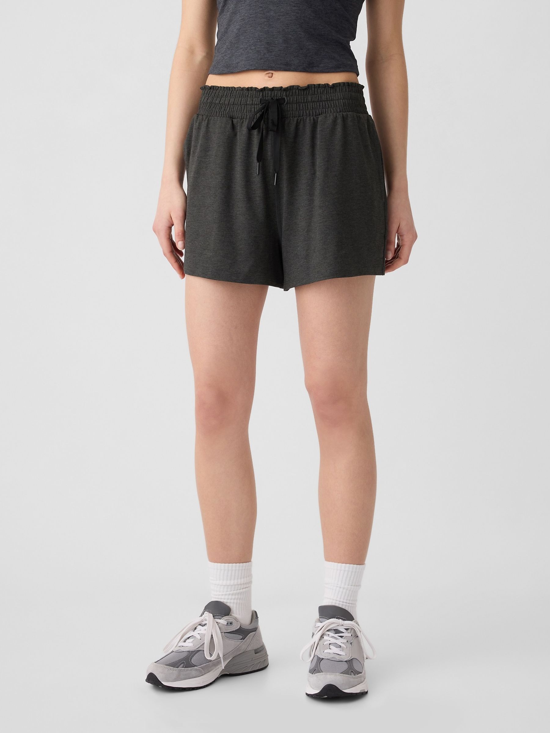 Dark Grey Brushed Jersey Shorts - Image 4 of 5