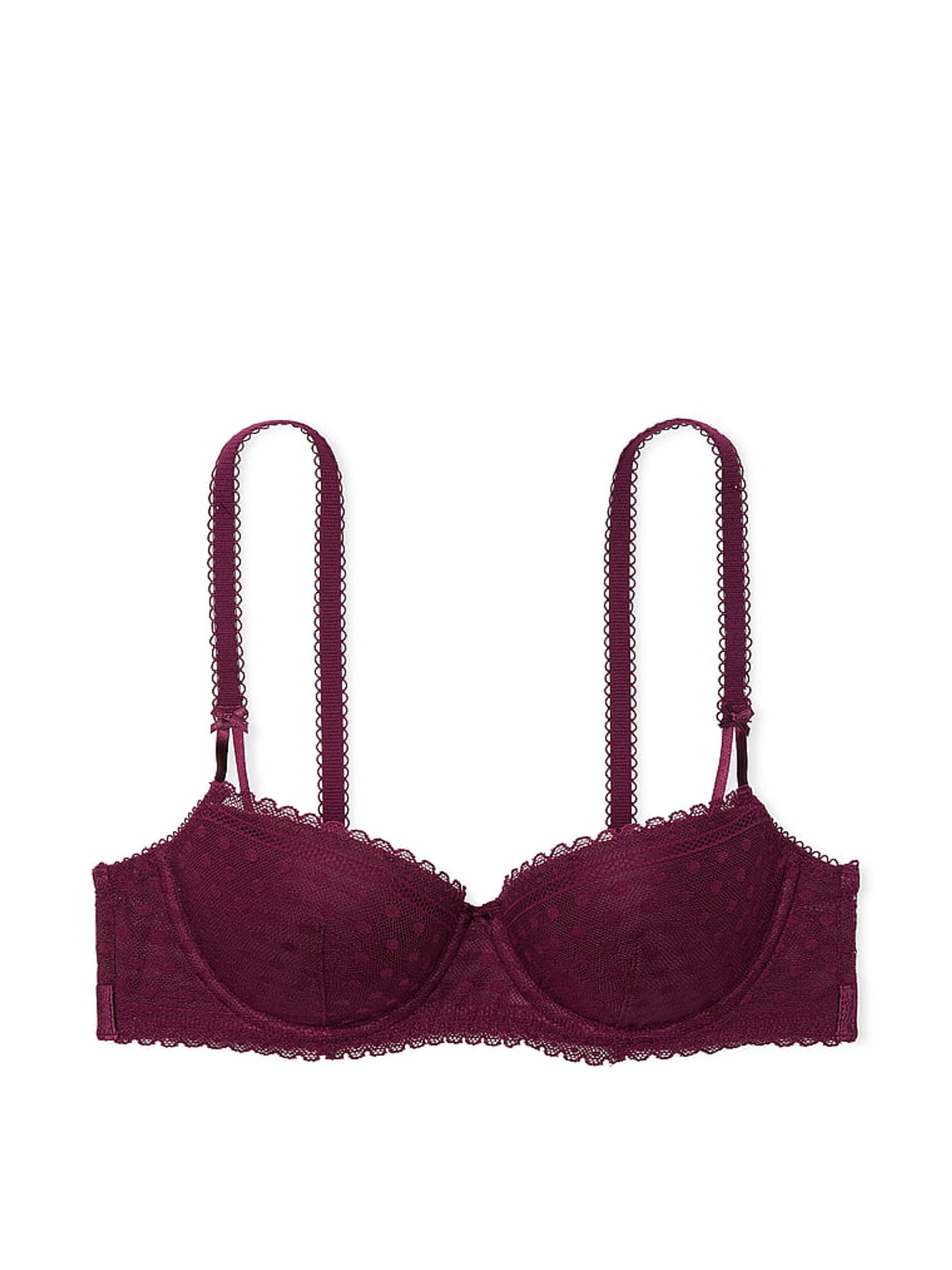 Purple Rose Dainty Dot Balcony Lace Bra - Image 3 of 4
