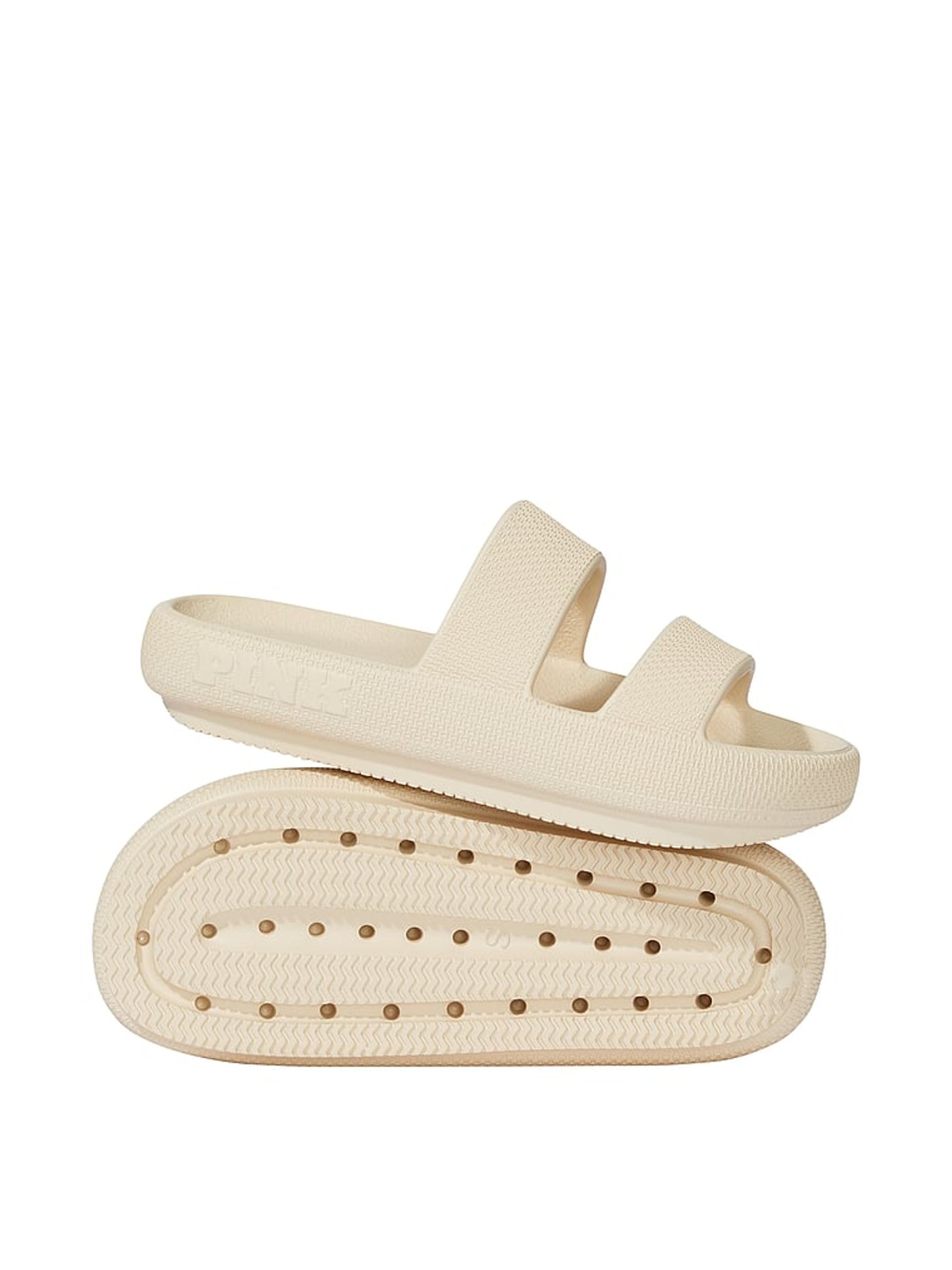 Canvas Cream Double Strap Pillow Sliders - Image 1 of 1