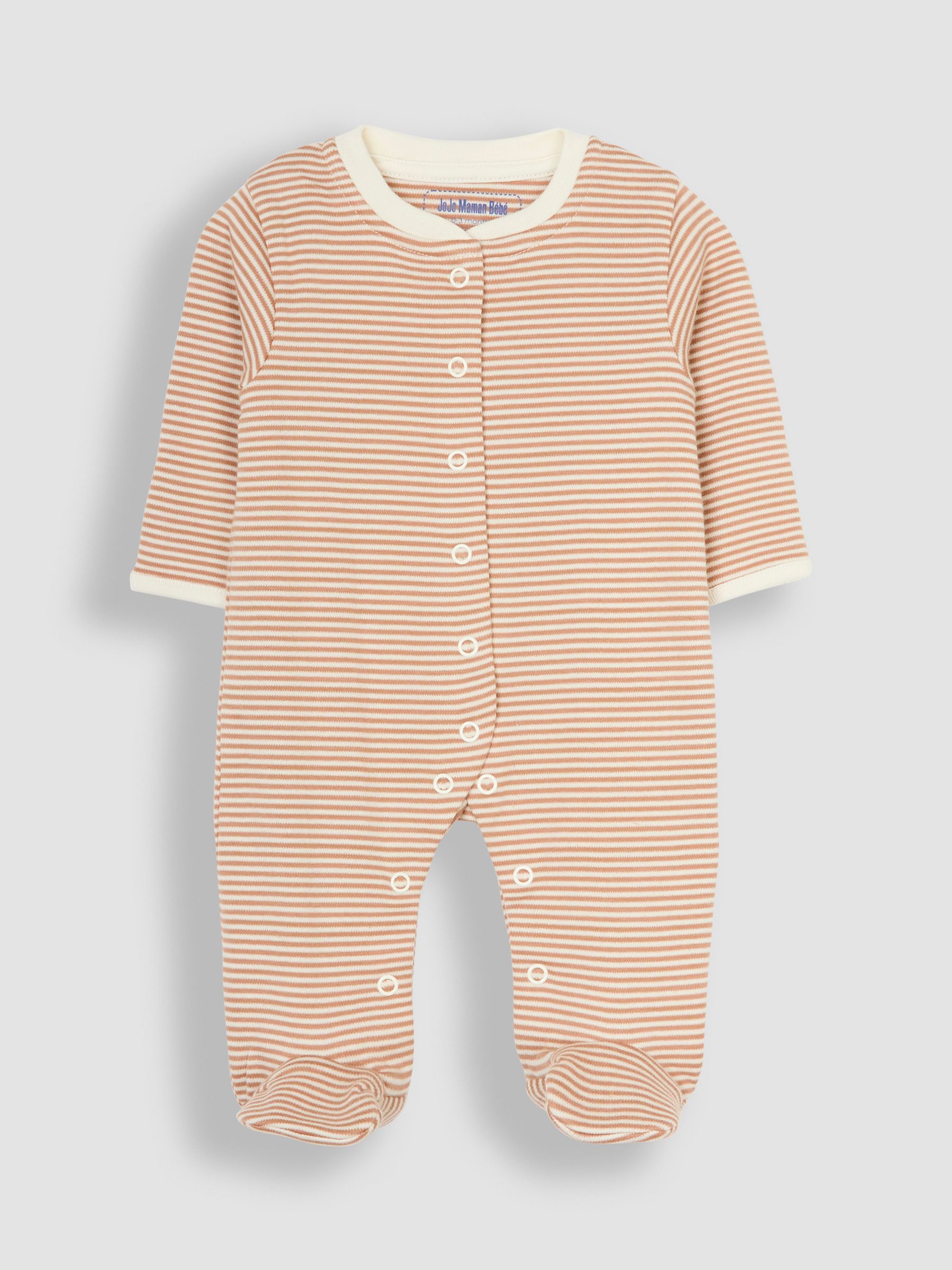 Natural Cream Cotton Footed Animal Print Sleepsuits 3-Pack - Image 6 of 7