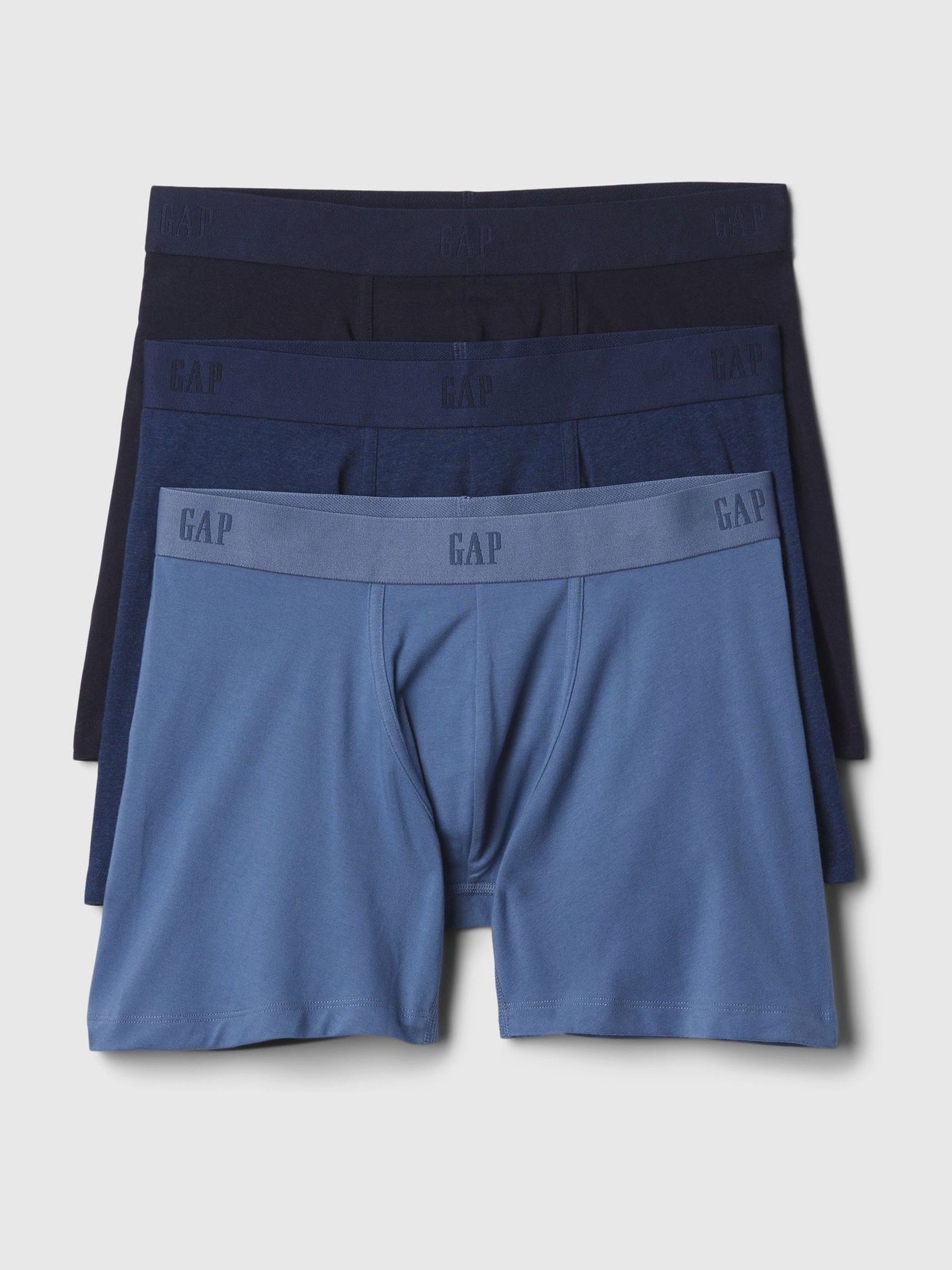 Blue & Navy Cotton Logo 3 Pack Boxers - Image 1 of 1