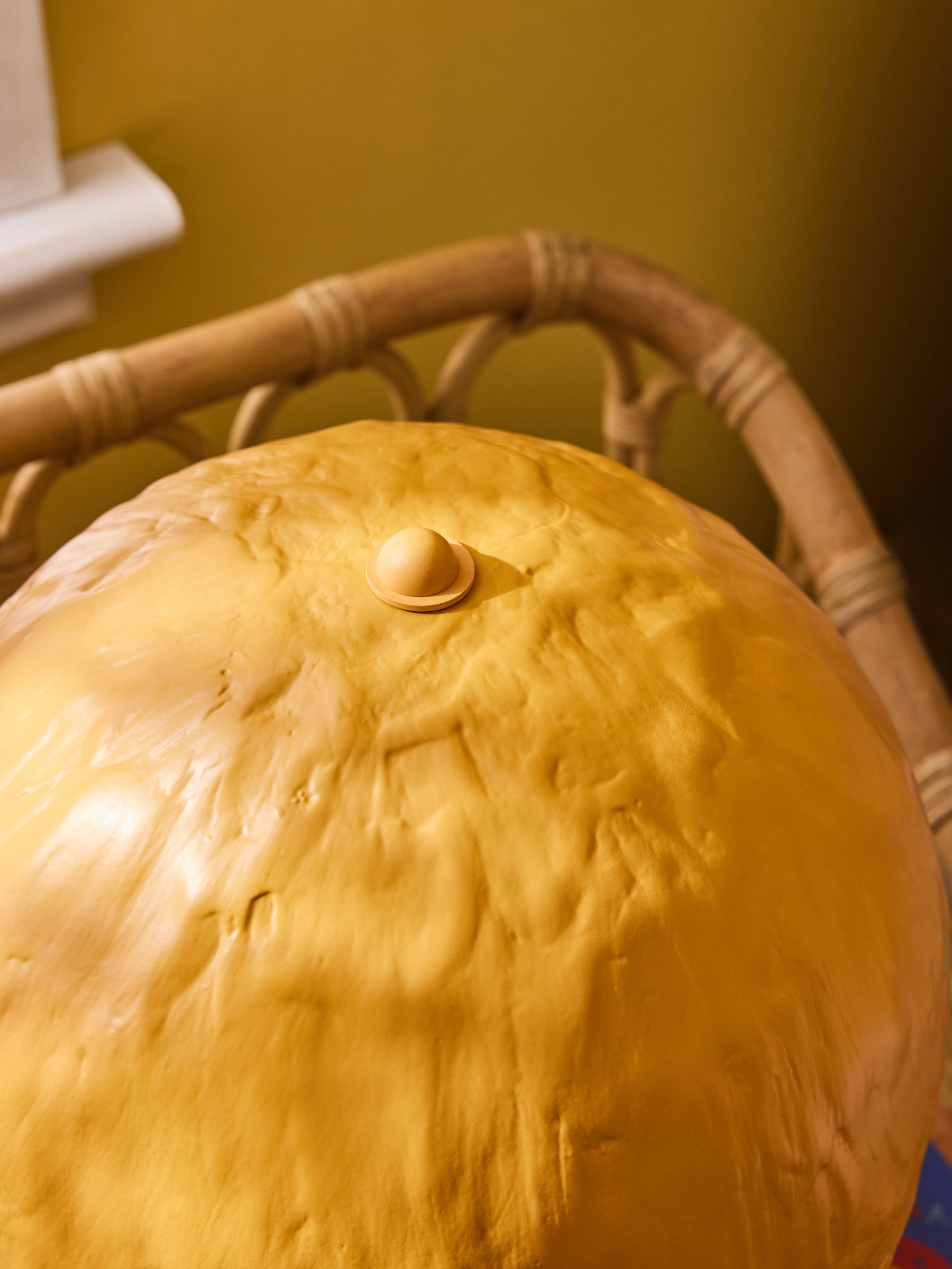 Ochre/Cream Asta Striped Table Lamp - Image 4 of 5