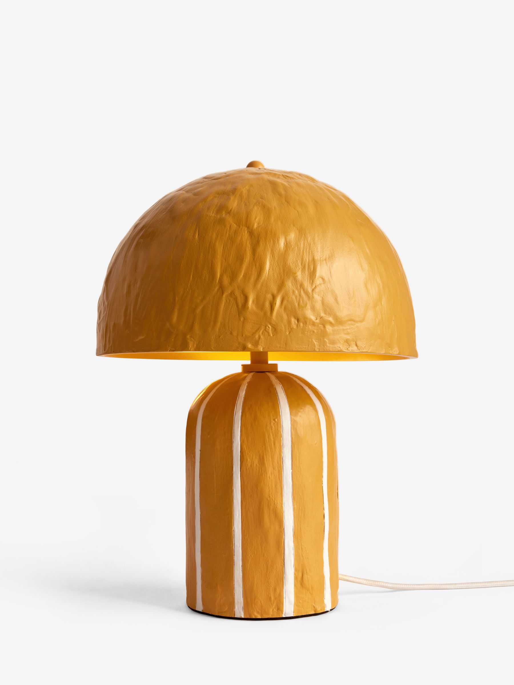 Ochre/Cream Asta Striped Table Lamp - Image 5 of 5