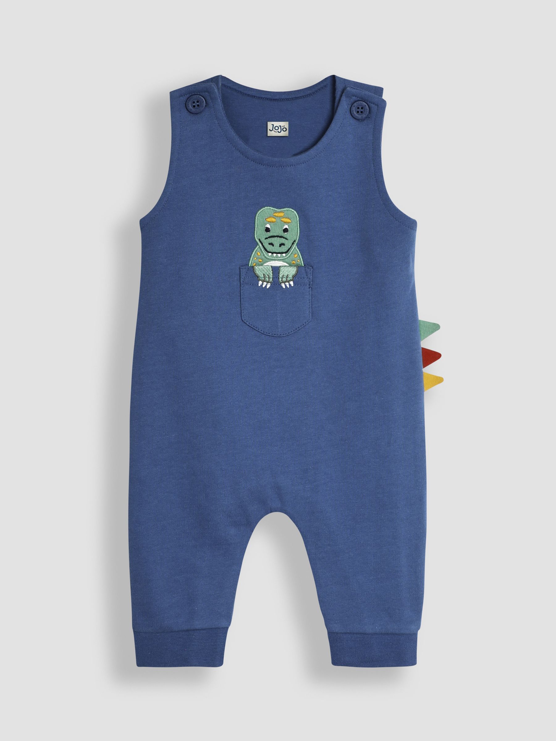 Denim Blue TRex Appliqué Pocket Dungarees and Top Set - Image 2 of 6