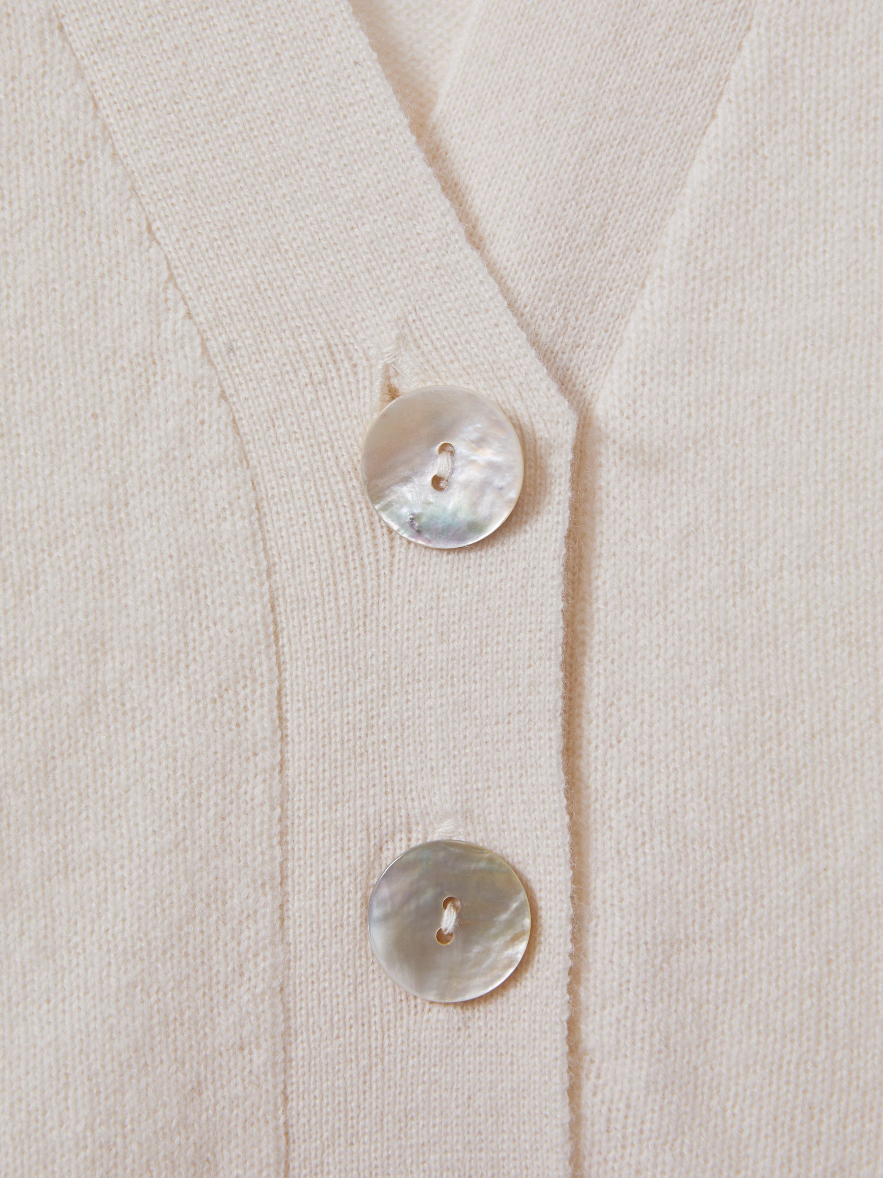 CRUSH Collection Cashmere Cardigan in White - Image 5 of 5