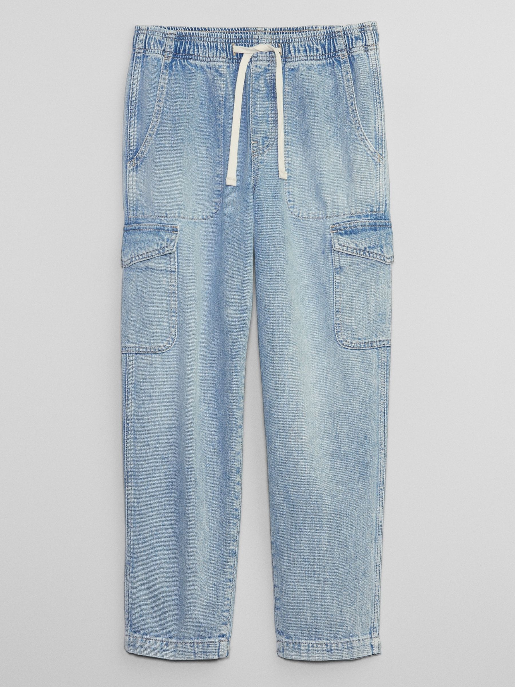 Blue Mid Rise Easy Cargo Jeans - Image 5 of 5