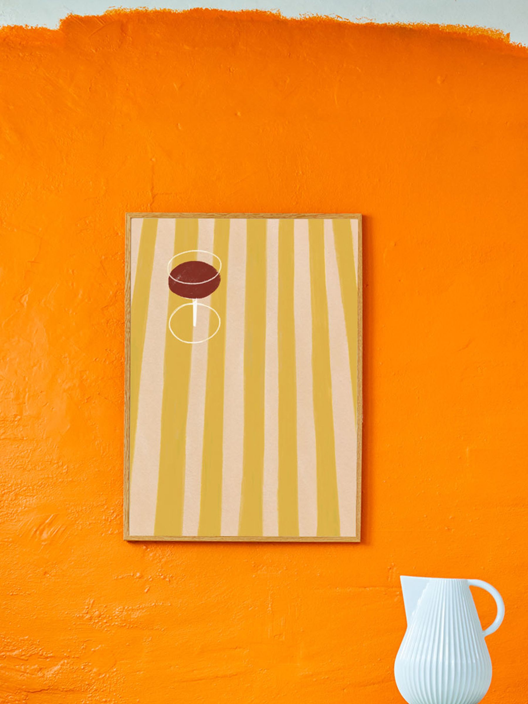 Paper Collective Orange SDO 04 Framed Wall Art Print in Natural Oak Frame - Image 2 of 4