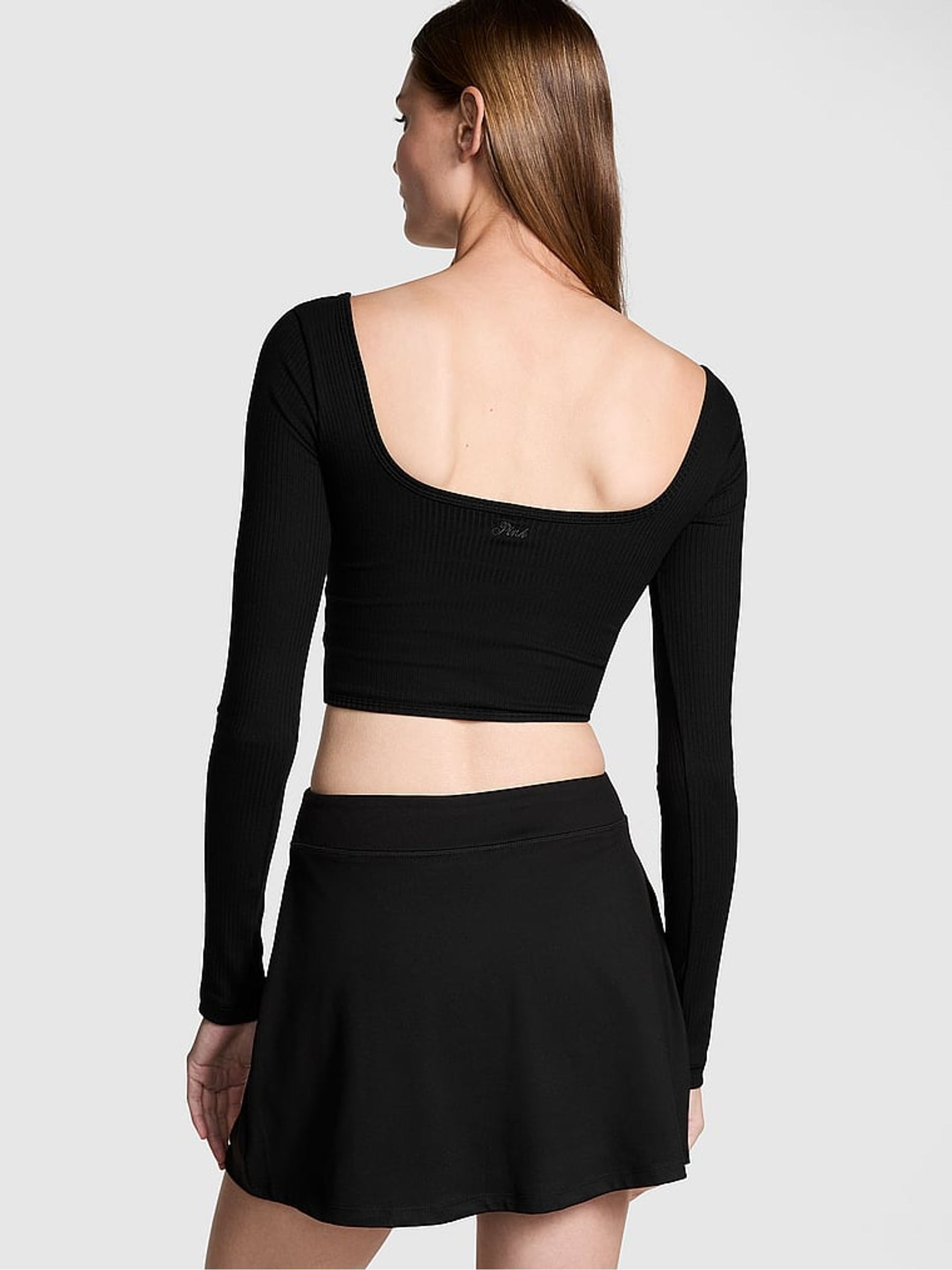 Black Long Sleeve Cotton Corset Top - Image 2 of 3