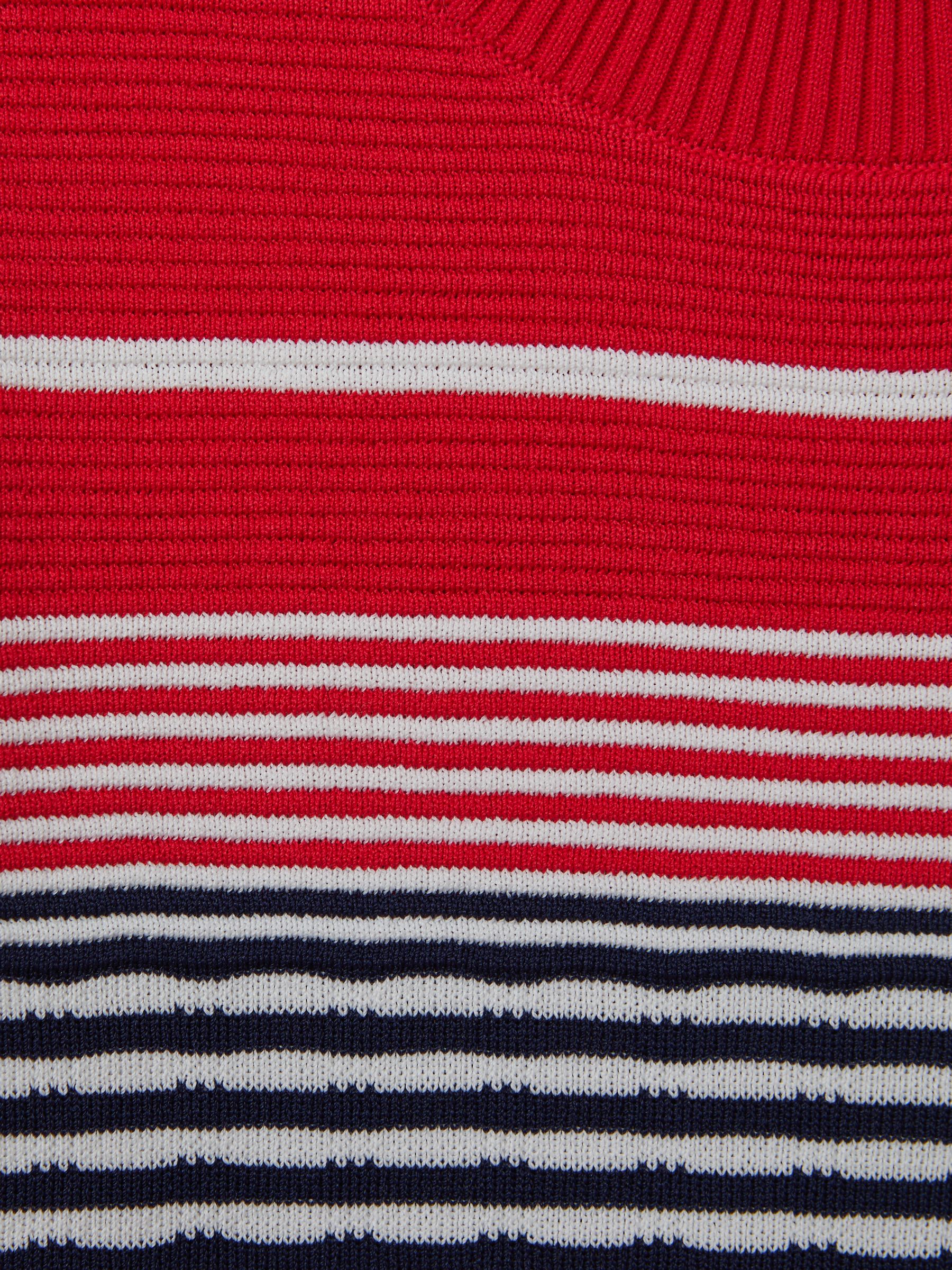 9-13 yrs Knitted Striped Skater Dress in Red - Image 4 of 4