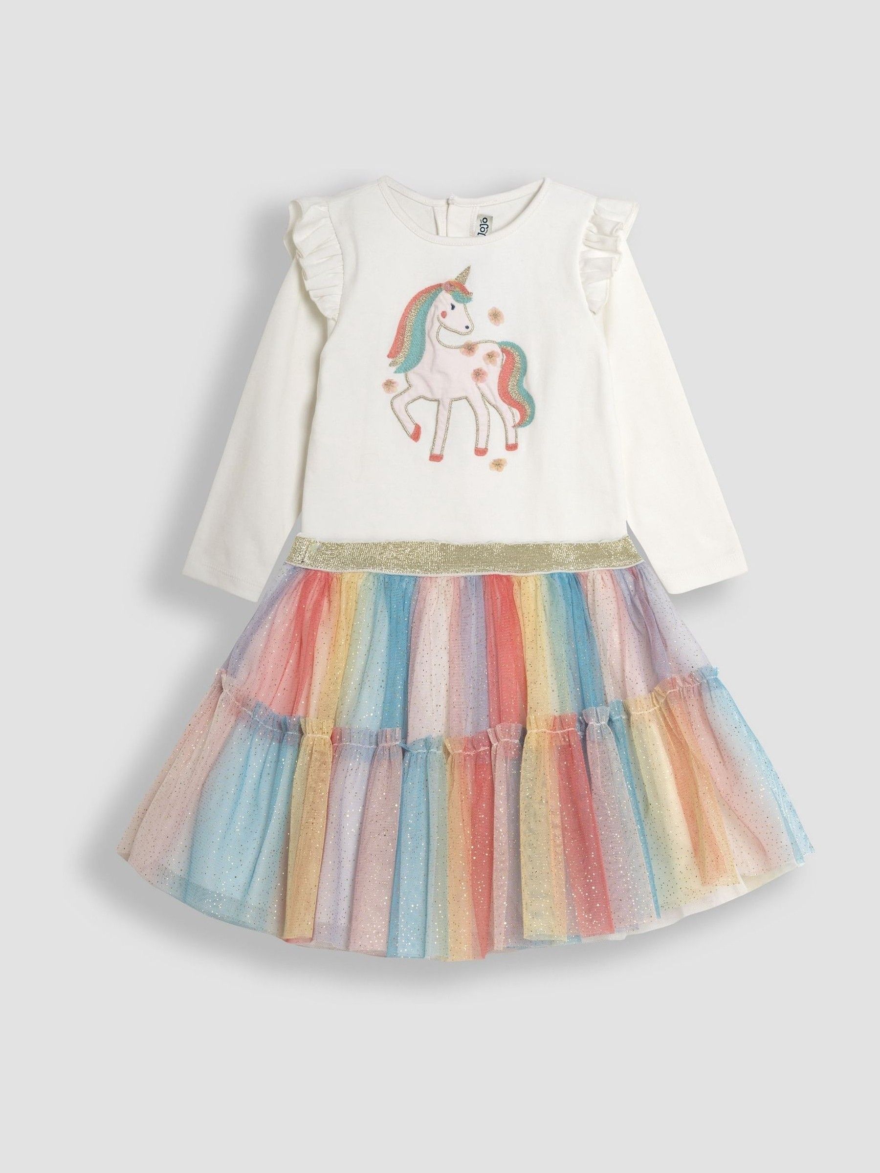 Cream Unicorn Top And Tulle Skirt Set - Image 1 of 7