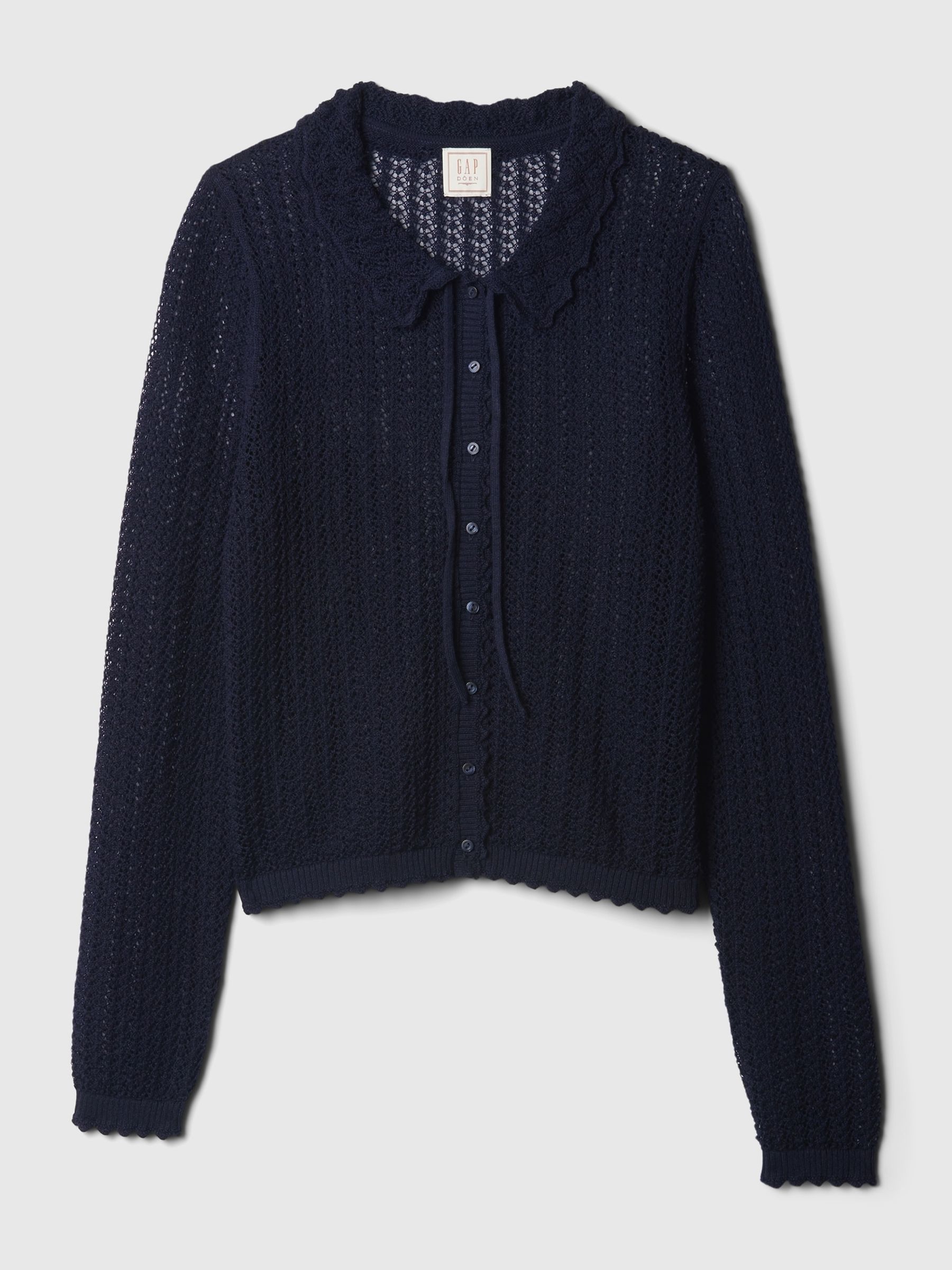 Navy Blue DÔEN Linen-Blend Cardigan - Image 5 of 5