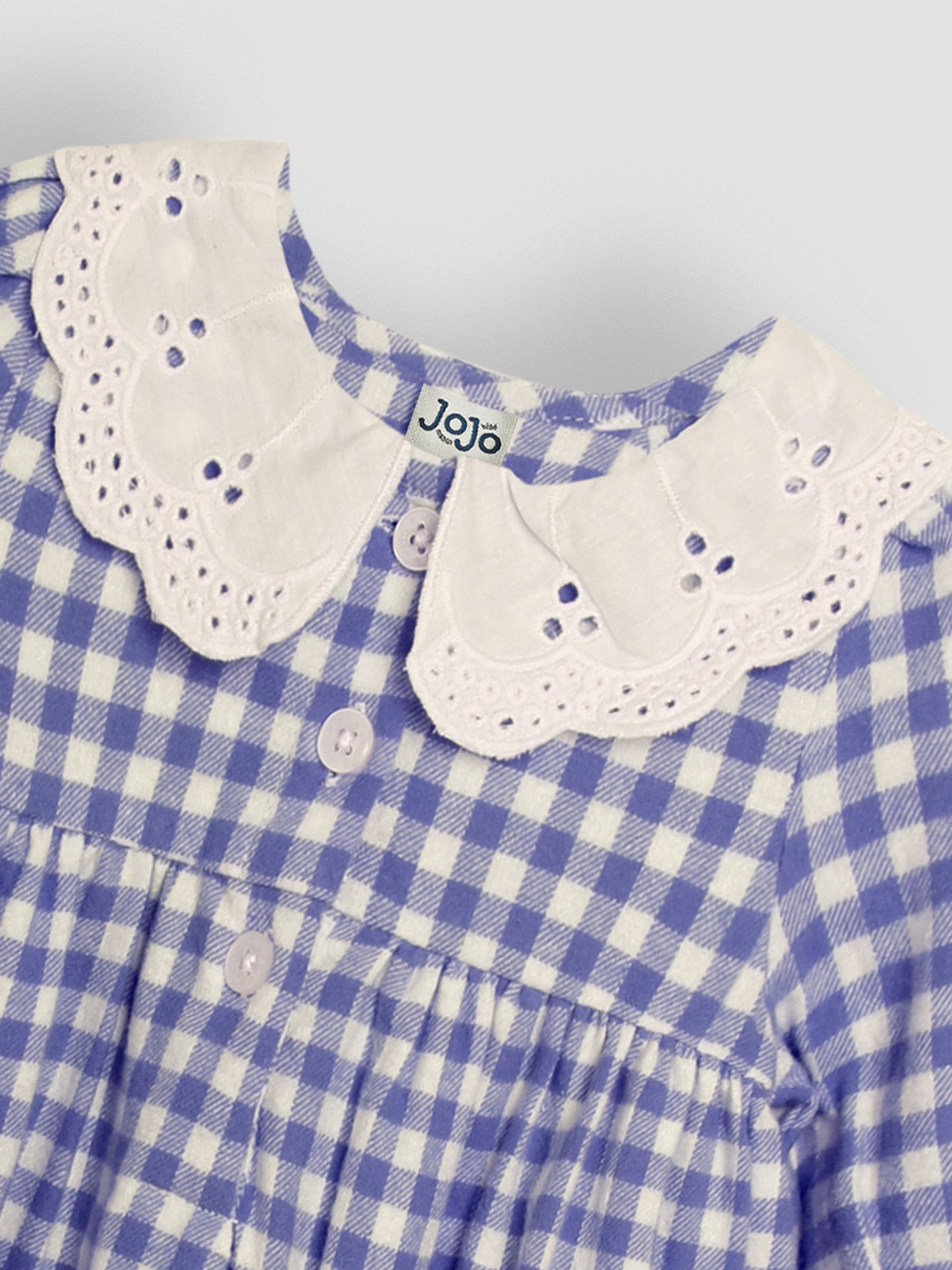 Lilac Purple Fairy Applique Gingham Baby Dress & Tights Set - Image 7 of 8