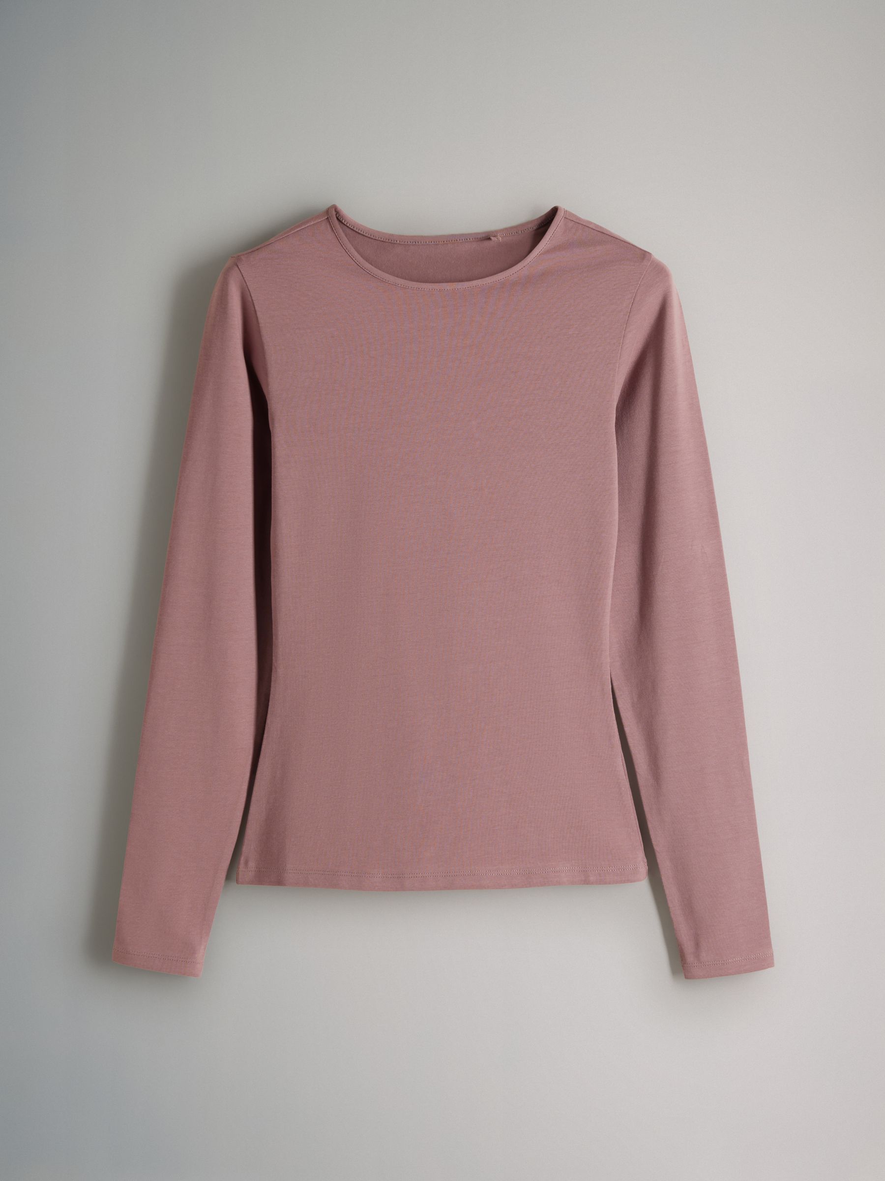 Light Grey/Light Pink/Slate Grey/Cream/Mauve Pink - 5 Pack Long Sleeve Crew Neck T-Shirts - Image 10 of 13